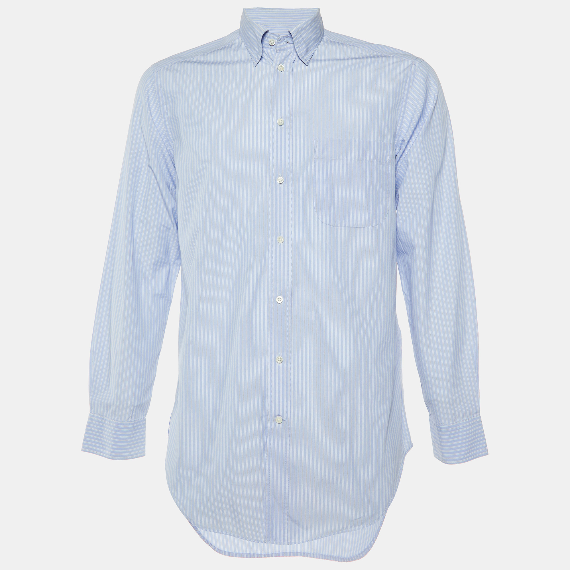 

Armani Collezioni Blue Striped Cotton Long Sleeve Shirt M