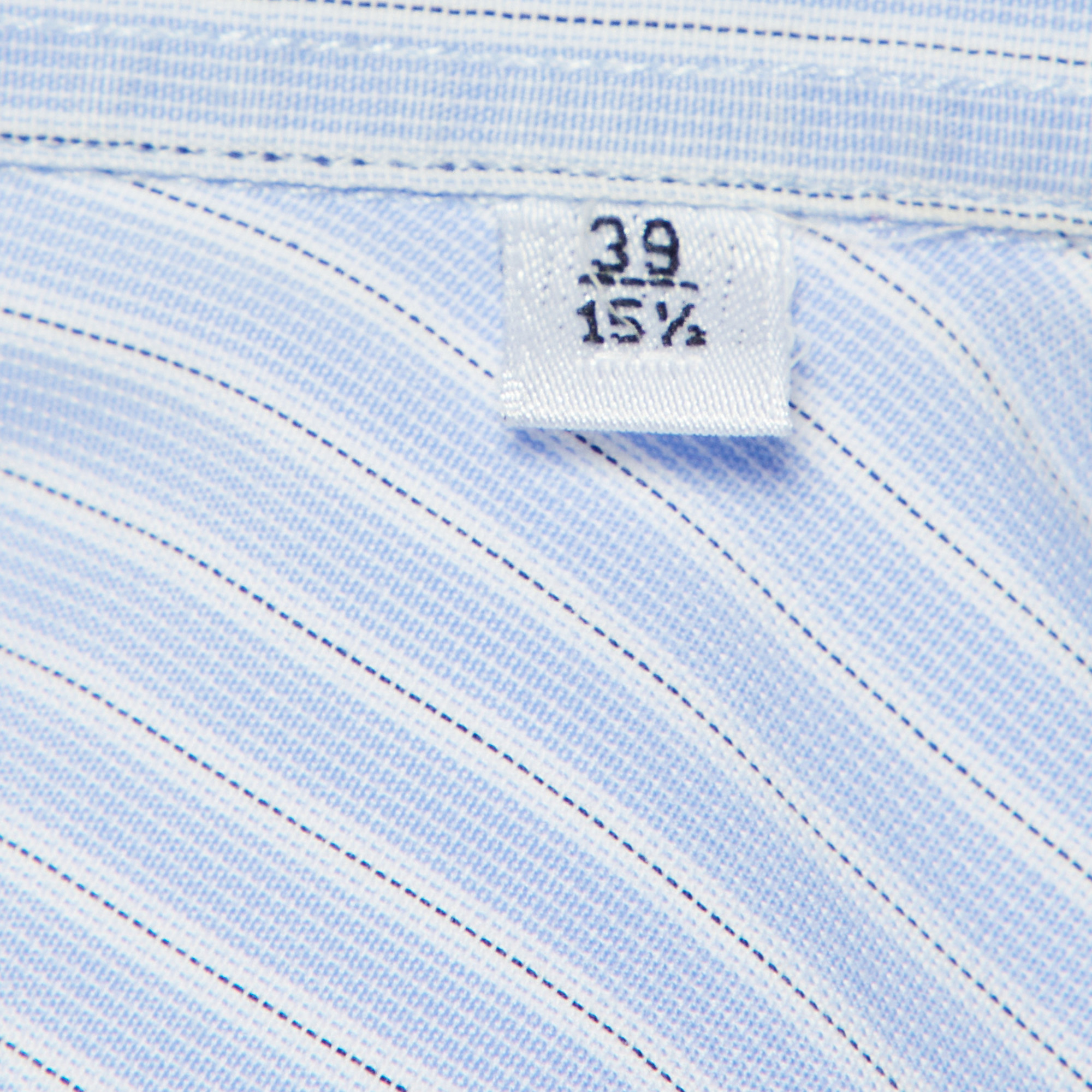 Armani Collezioni Blue Striped Cotton Long Sleeve Shirt M 