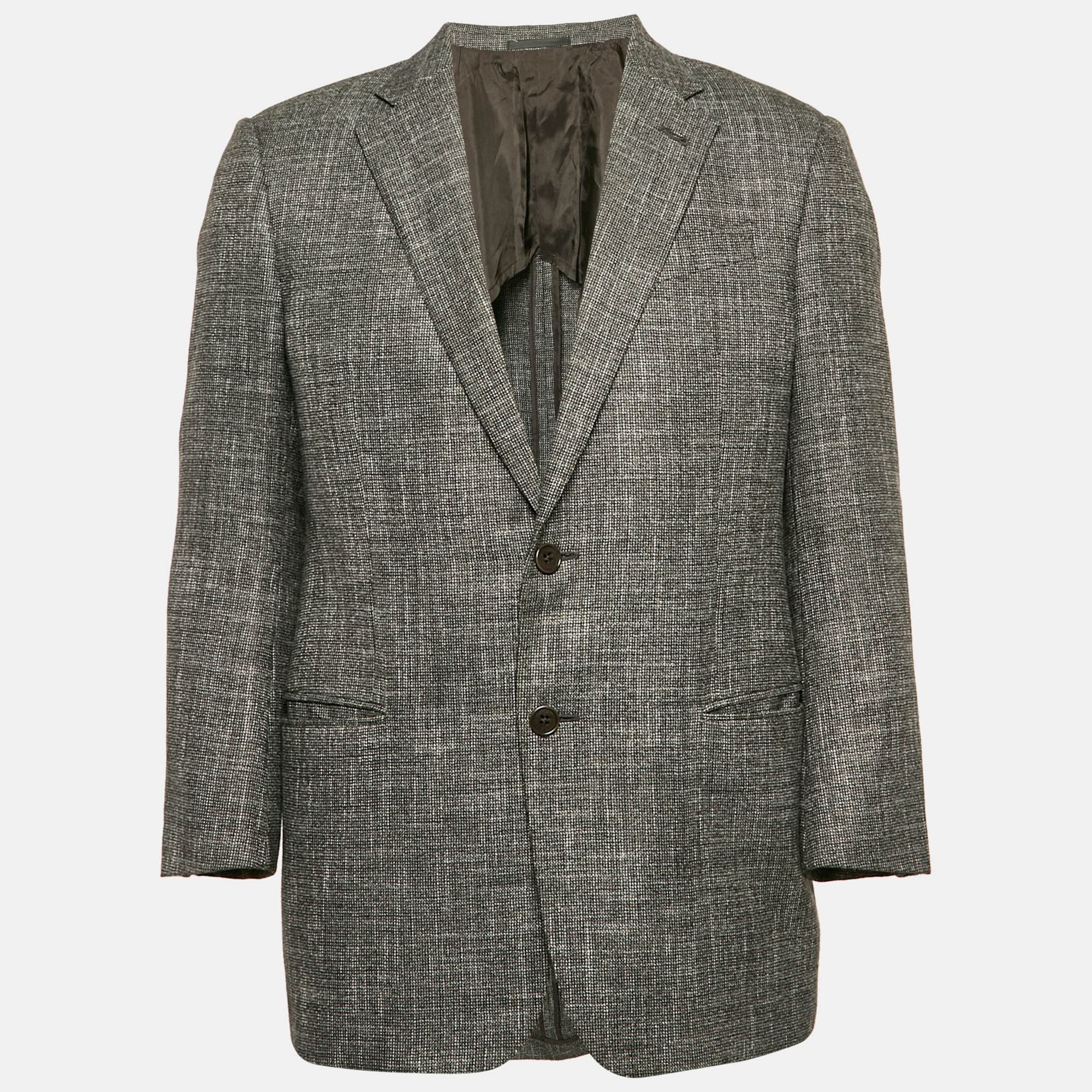 

Armani Collezioni Grey Cotton Blend Regular Fit Blazer L