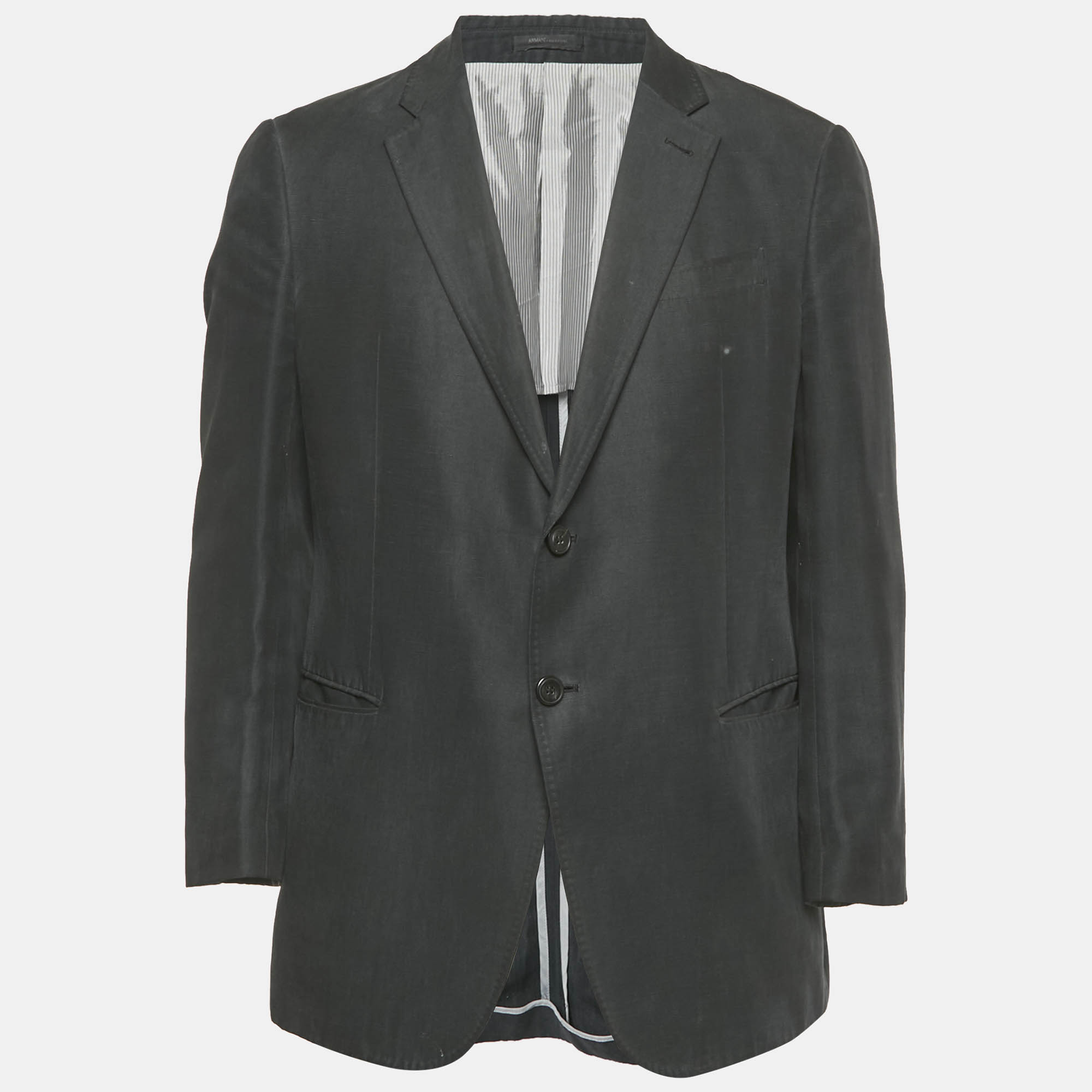 

Armani Collezioni Navy Blue Linen Blend Regular Fit Blazer L
