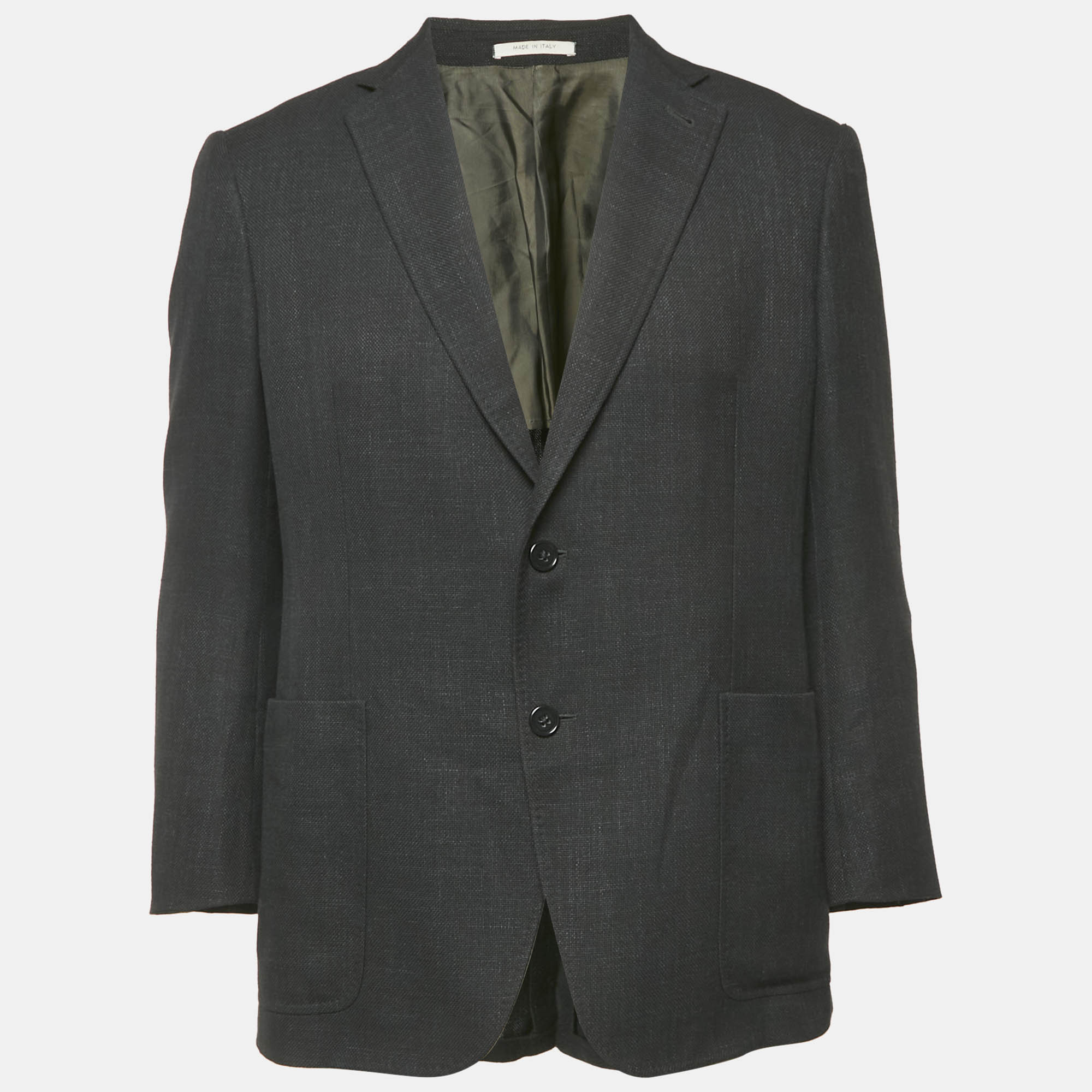 

Armani Collezioni Black Linen Blend Sartorial Deco Blazer L