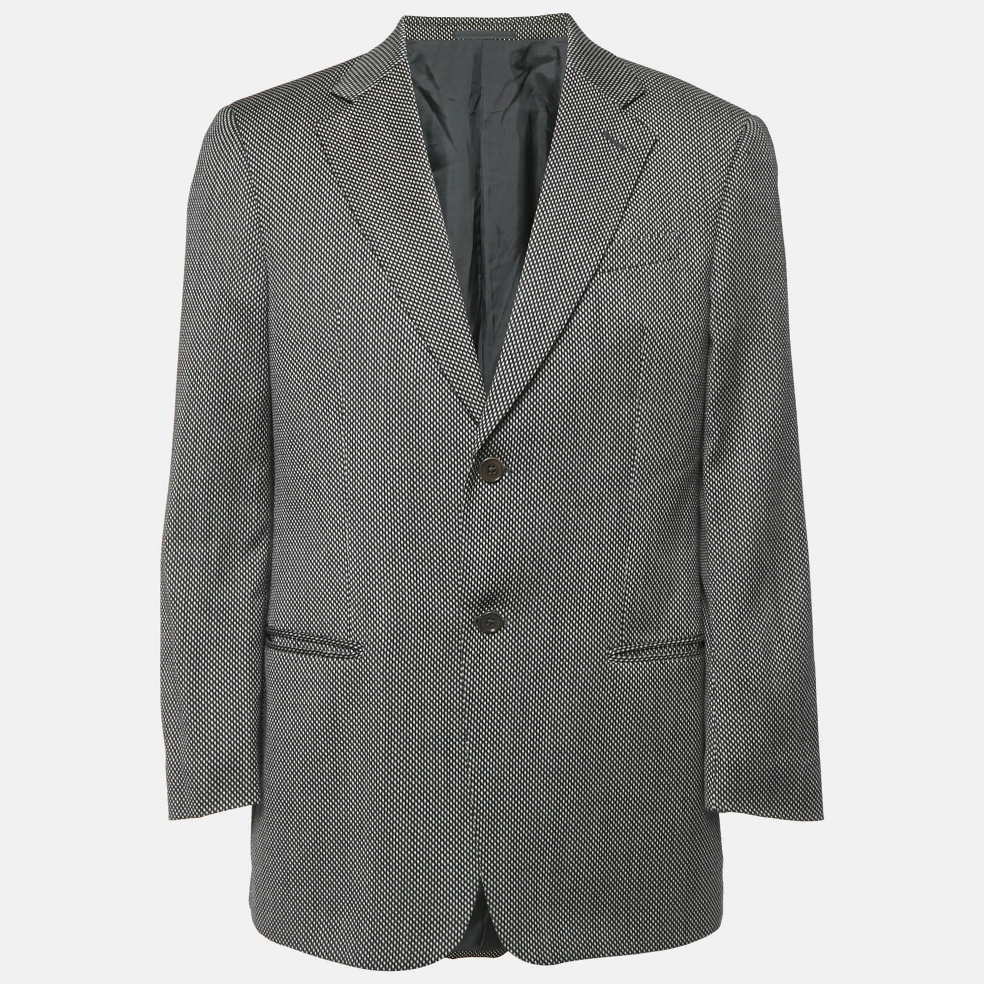 

Armani Collezioni Patterned Wool Regular Fit Blazer L, Brown
