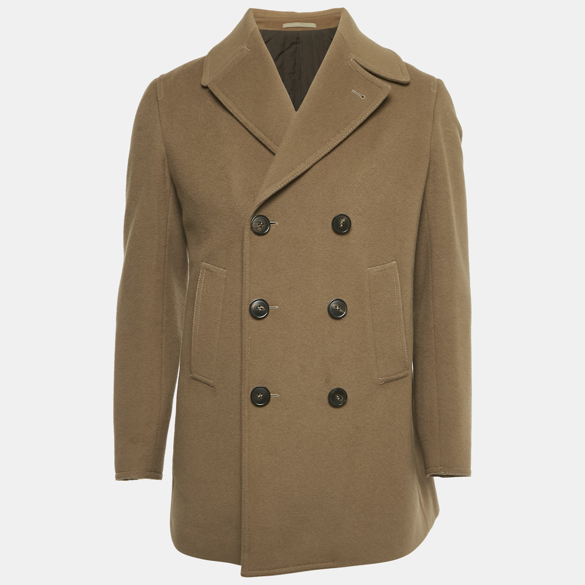 

Armani Collezioni Brown Wool Double Breasted Coat M