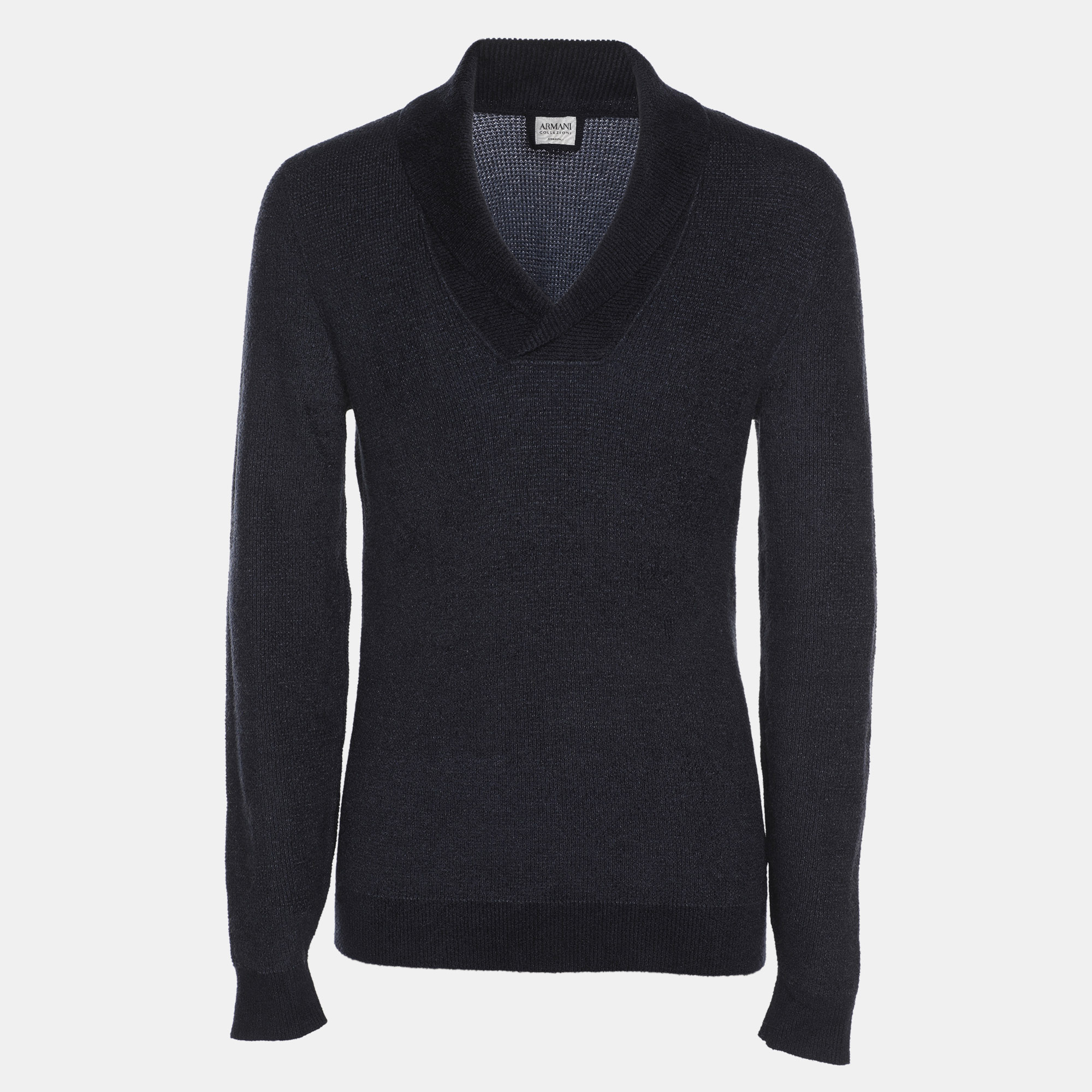 Pre-owned Armani Collezioni Blue Wool Blend Sweater M