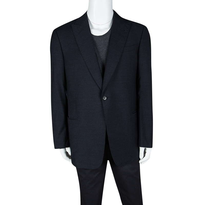 

Armani Collezioni Navy Blue Wool Tailored Regualr Fit Blazer 3XL
