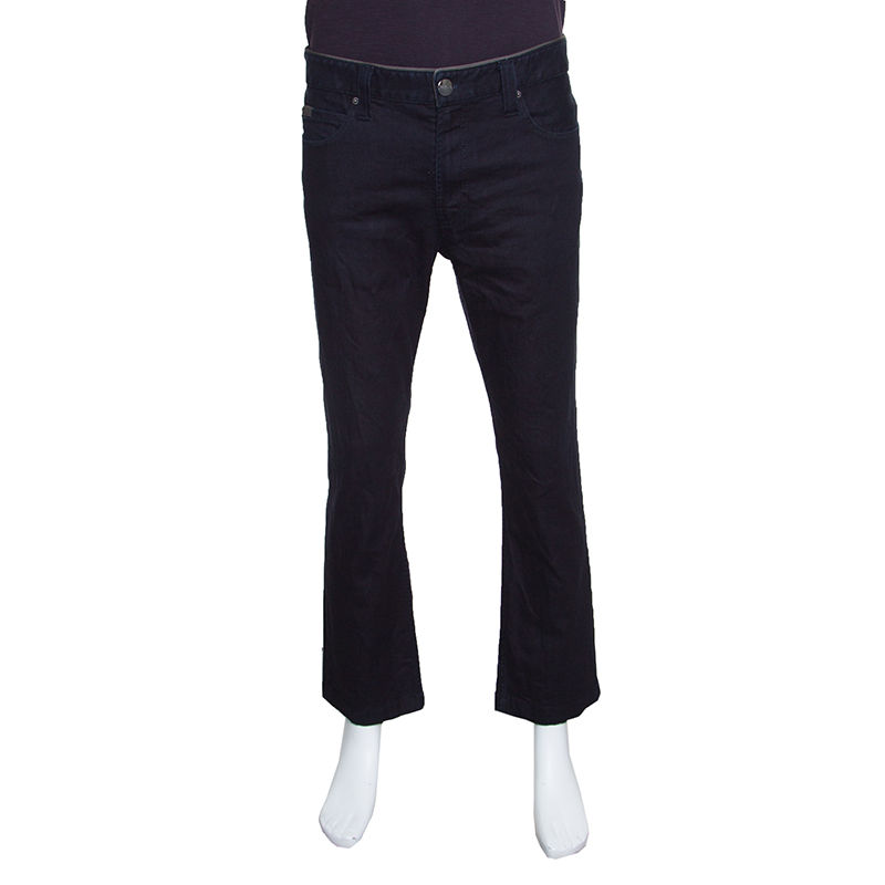 Pre Owned Armani Collezioni Indigo Dark Wash Straight Leg Stretch Denim Jeans XXL