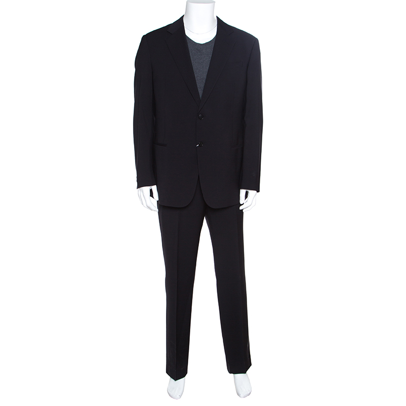 Armani Collezioni Navy Blue Wool Tailored Suit XXL Armani Collezioni | TLC