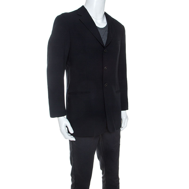 

Armani Collezioni Black Wool Three Button Blazer