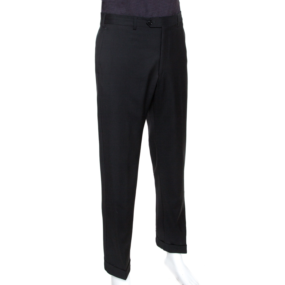 

Armani Collezioni Black Wool Blend Tailored Trousers