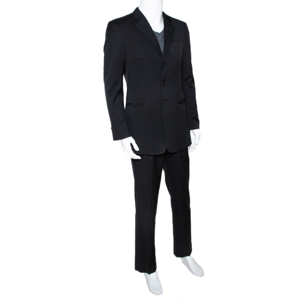 

Armani Collezioni Black Wool Tailored Suit