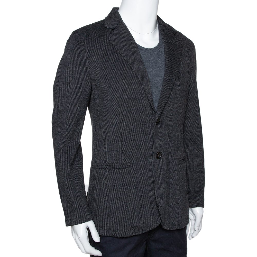 

Armani Collezioni Grey Twill Two Buttoned Jacket
