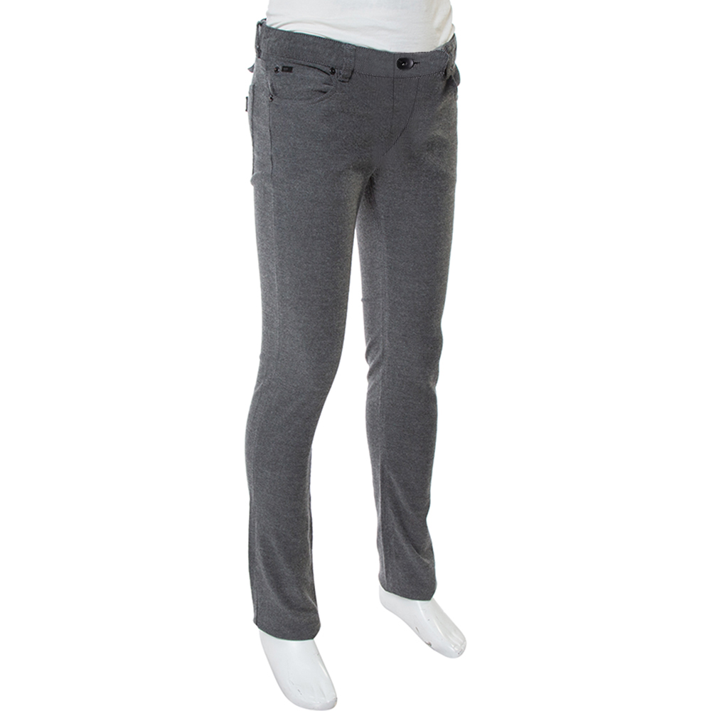 

Armani Collezioni Grey Cotton Blend J06 Slim Fit Trousers