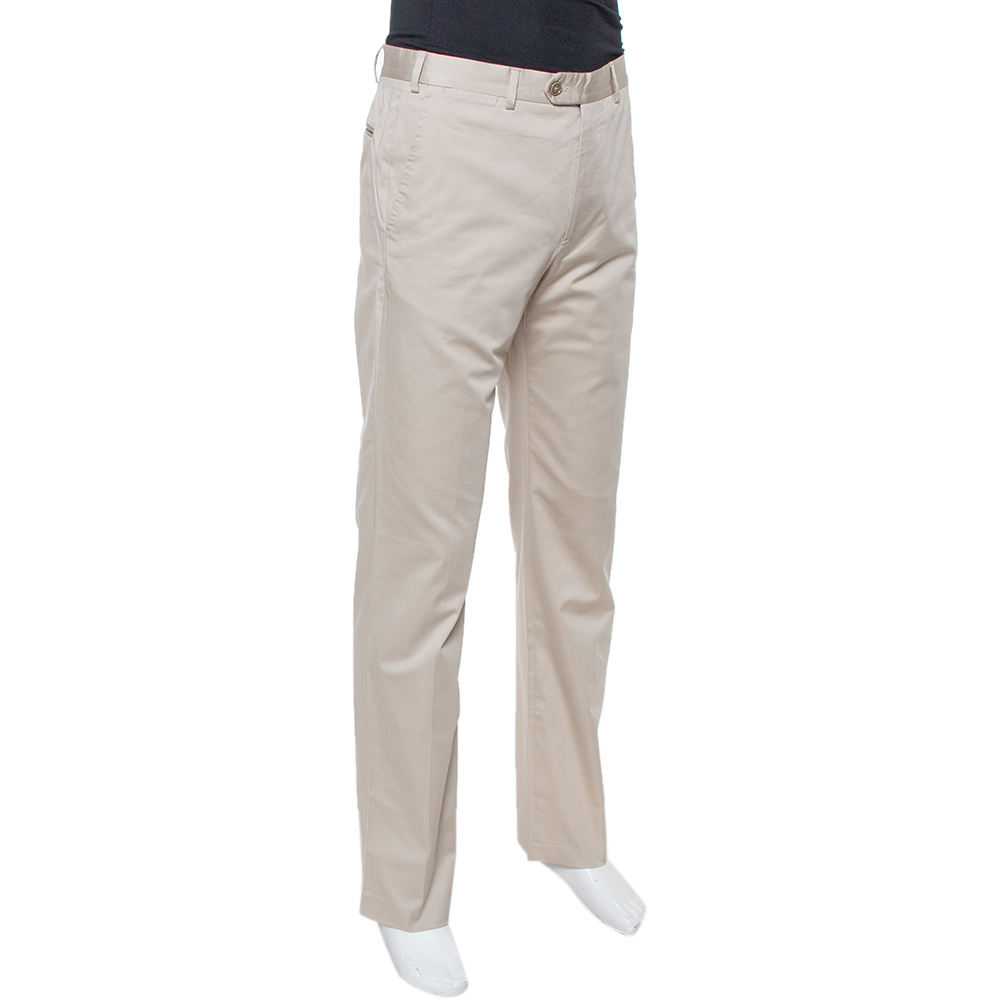 

Armani Collezioni Beige Cotton Classic Fit Trousers