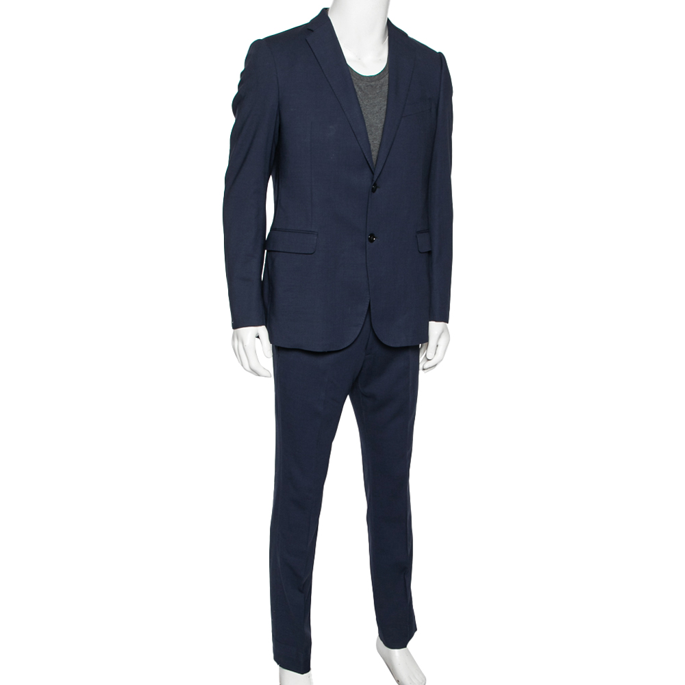 

Armani Collezioni Navy Blue Wool Single Breasted Metropolitan Suit