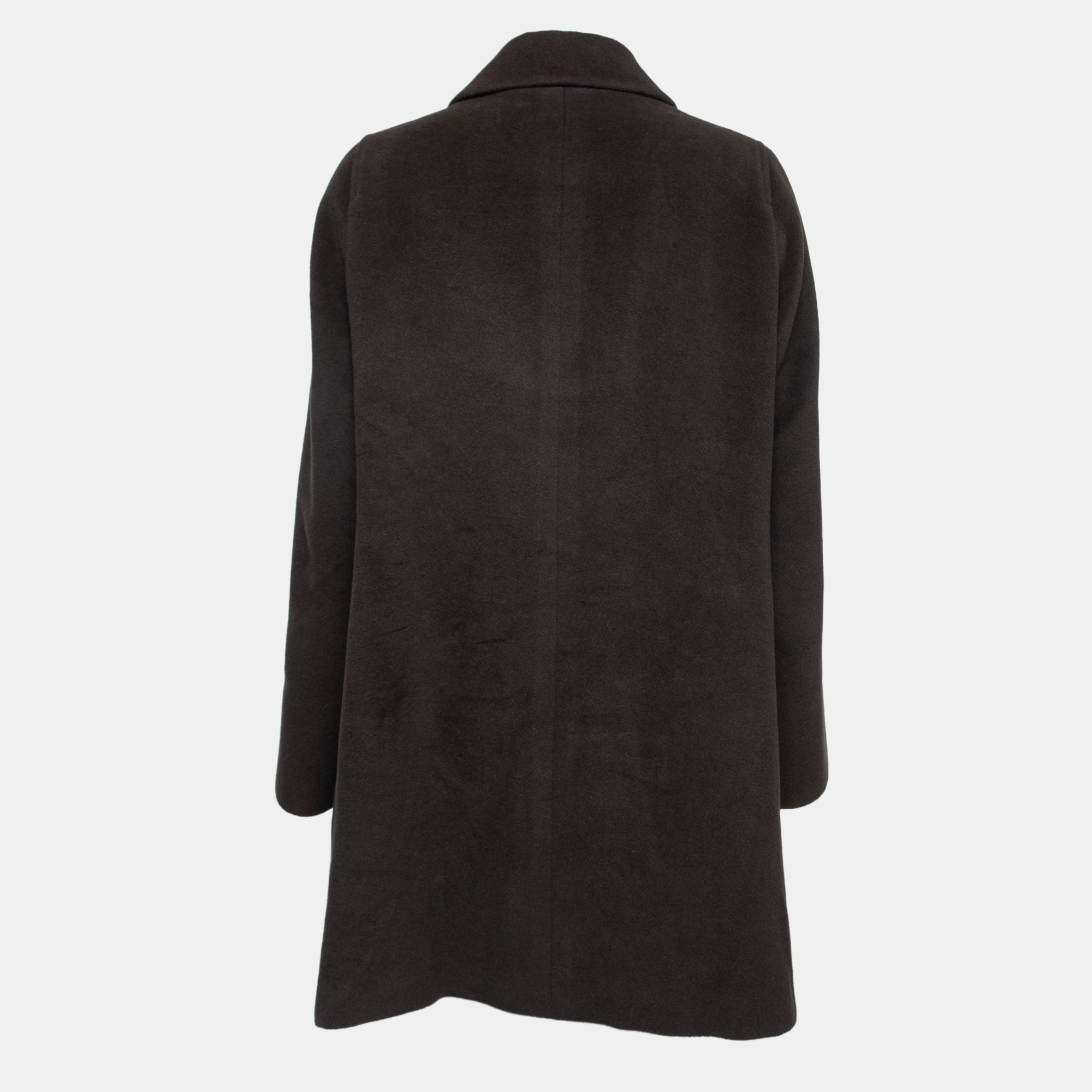 

Armani Collezioni Vintage Dark Brown Angora Wool Collared Coat