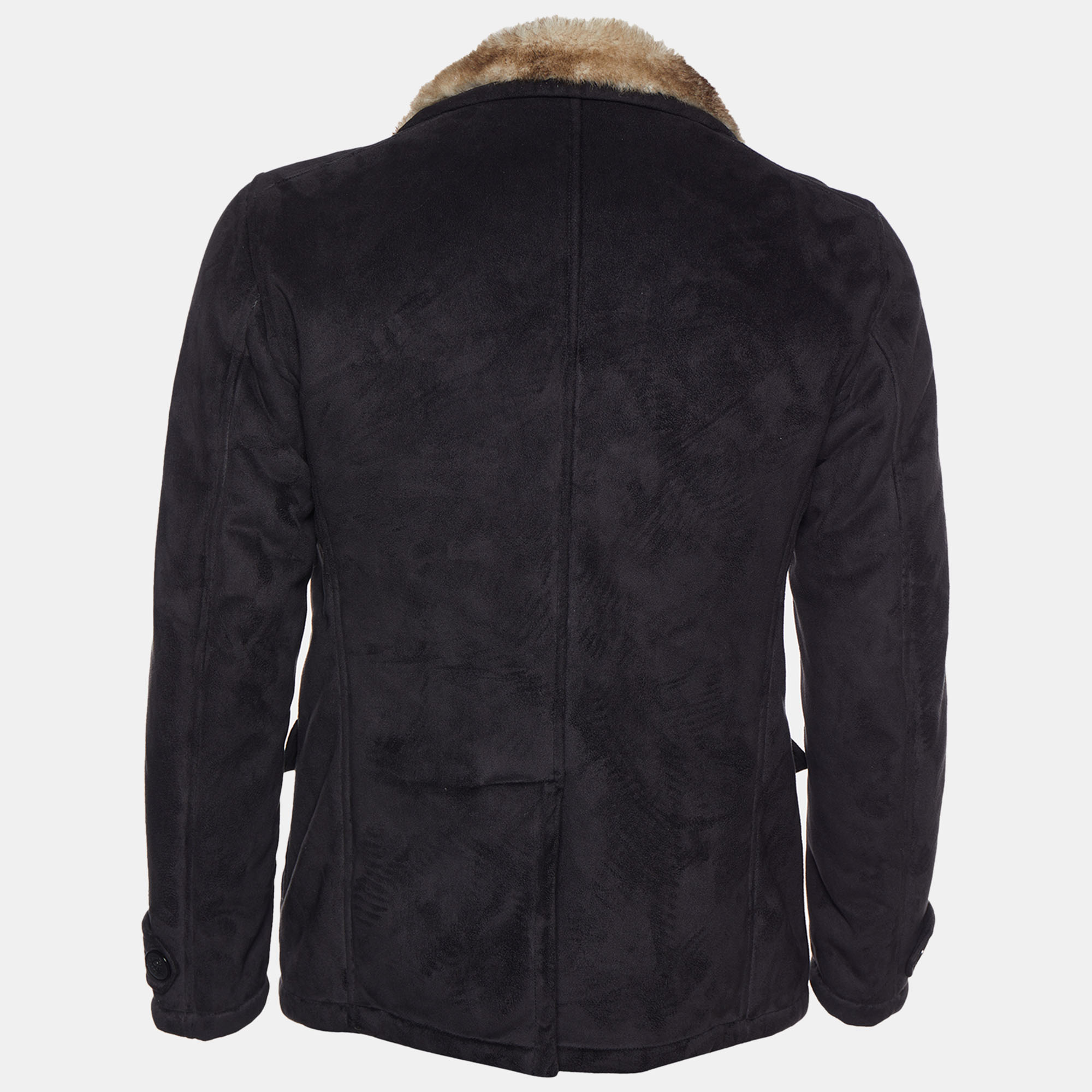 

Armani Collezioni Black Faux Fur Contrast Detail Jacket