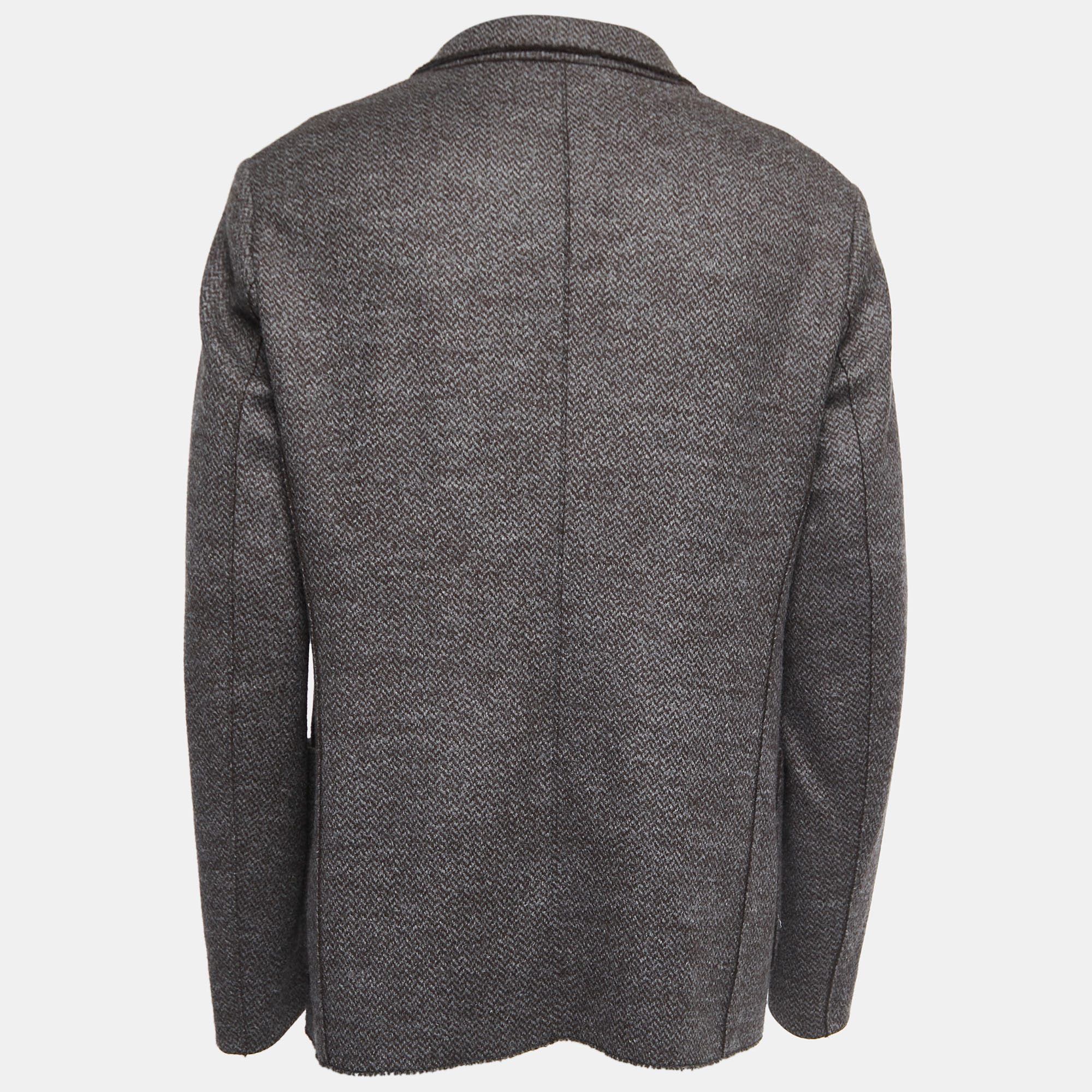 

Armani Collezioni Grey Patterned Wool Single Breasted Jacket