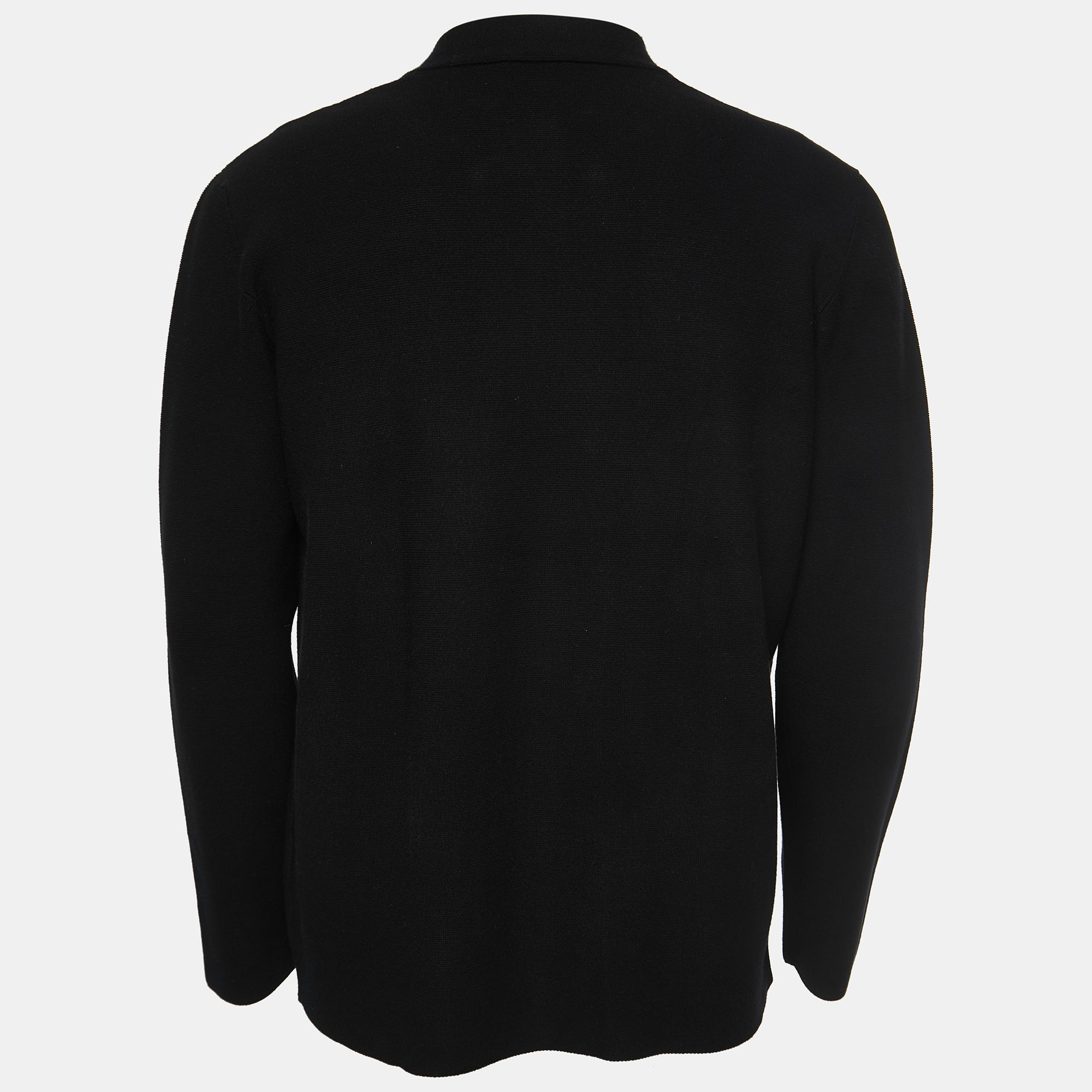 

Armani Collezioni Black Knit Double Breasted Shirt