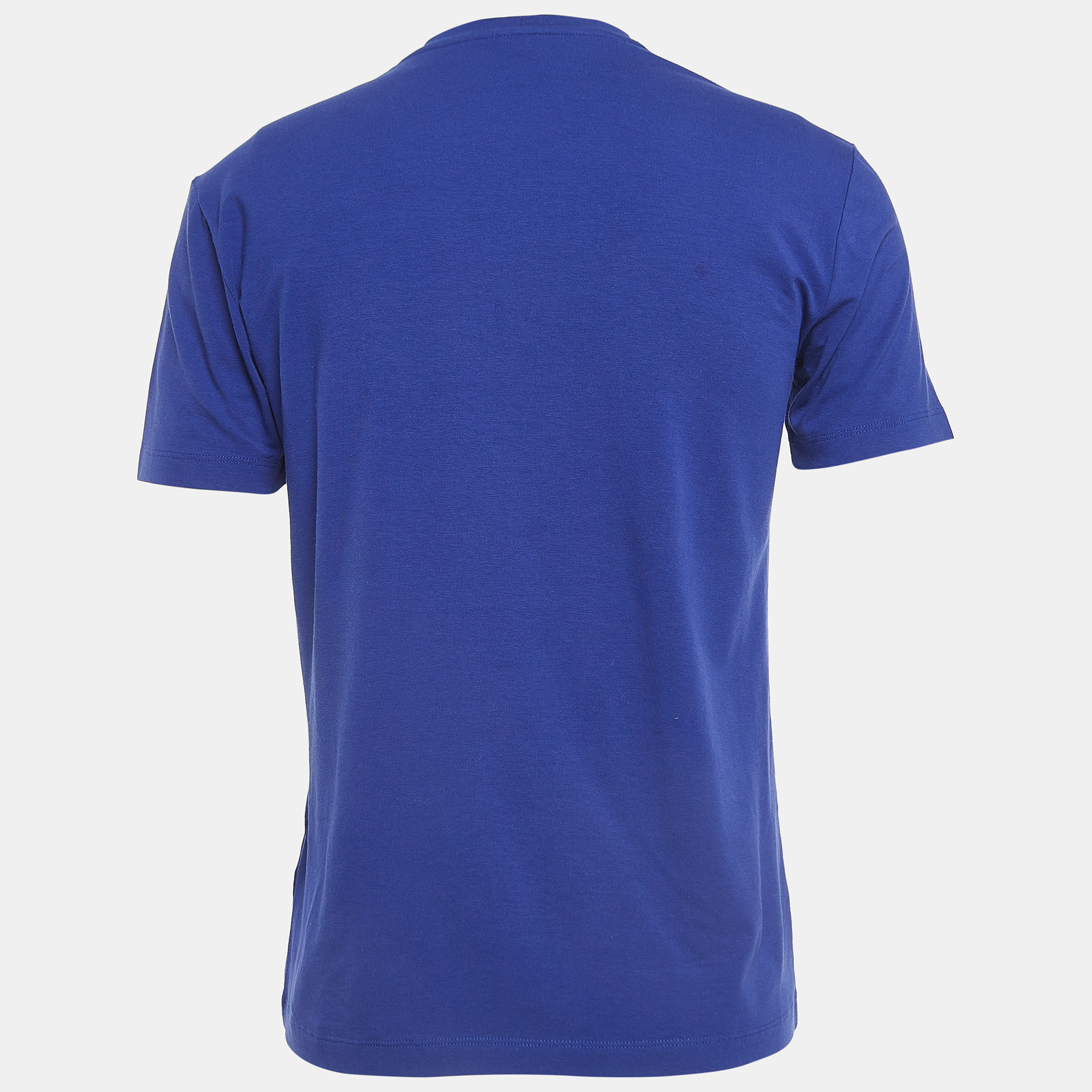 

Armani Collezioni Blue Logo Print Cotton Short Sleeve T-Shirt