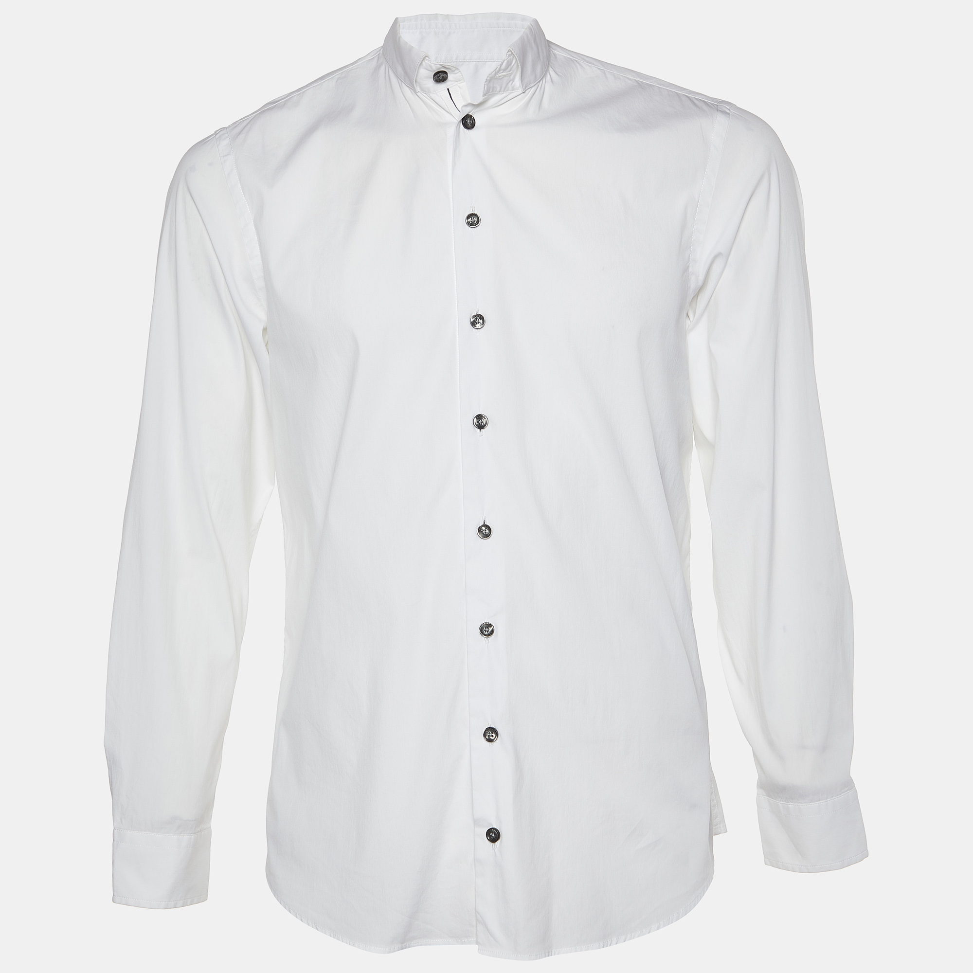 Pre-owned Armani Collezioni White Cotton Long Sleeve Shirt M