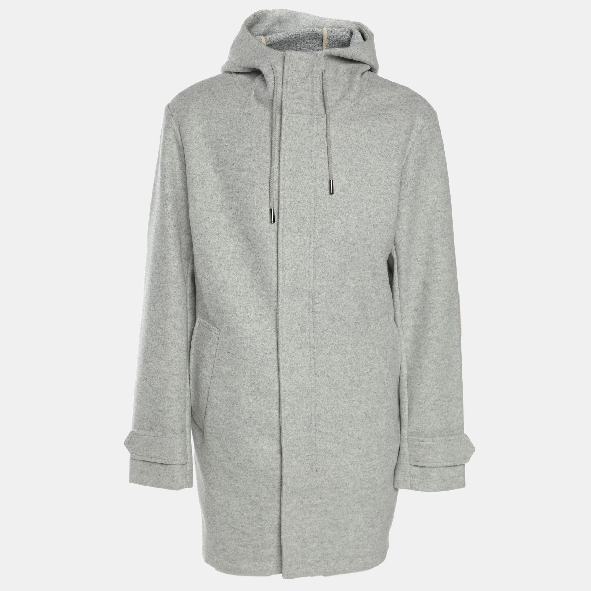 

Atpco Grey Wool Blend Hooded Jacket L