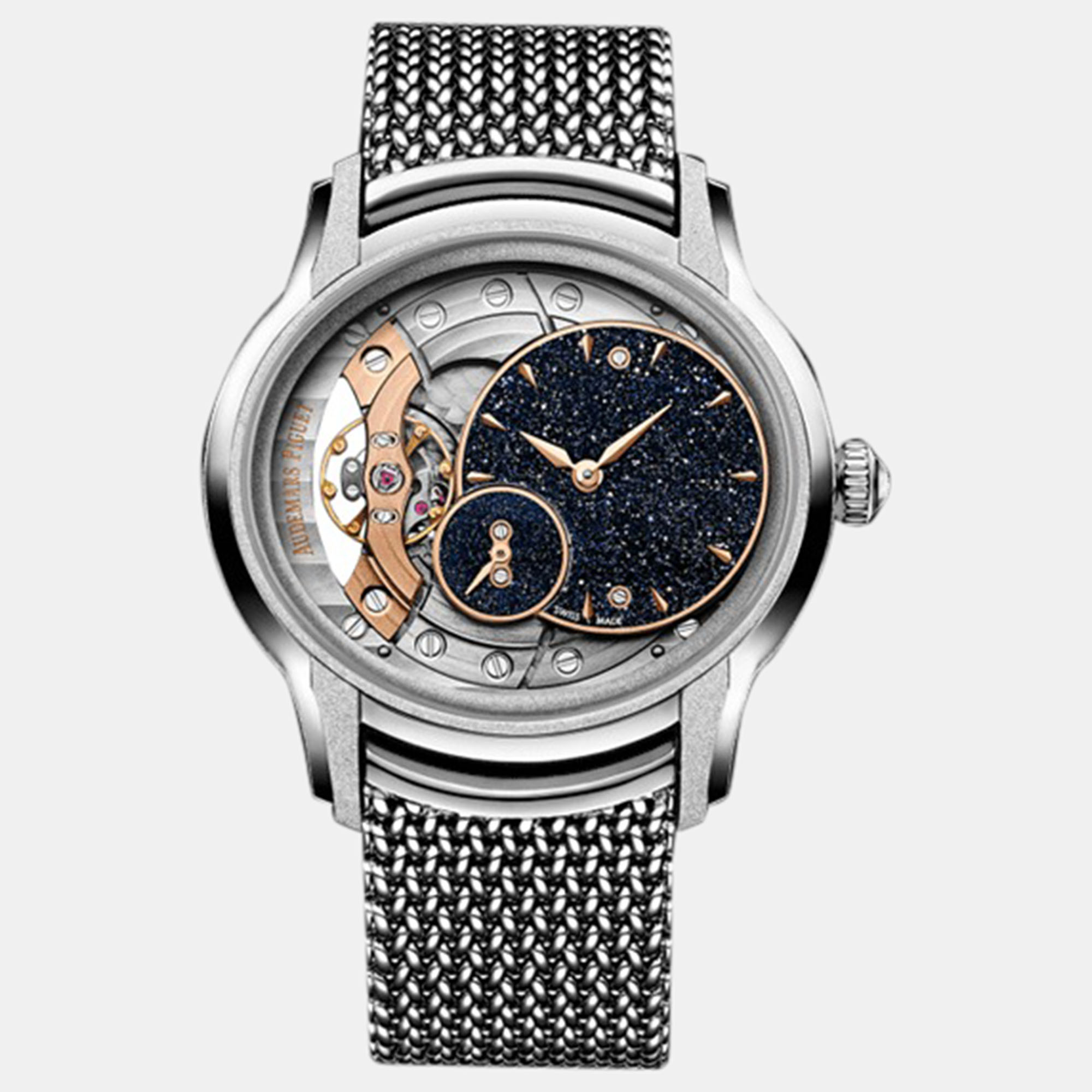 

Audemars Piguet Millenary 77244Bc.Gg.1272Bc.01 Manual Winding Blue 18k White Gold Men's Wristwatch 39.5 mm