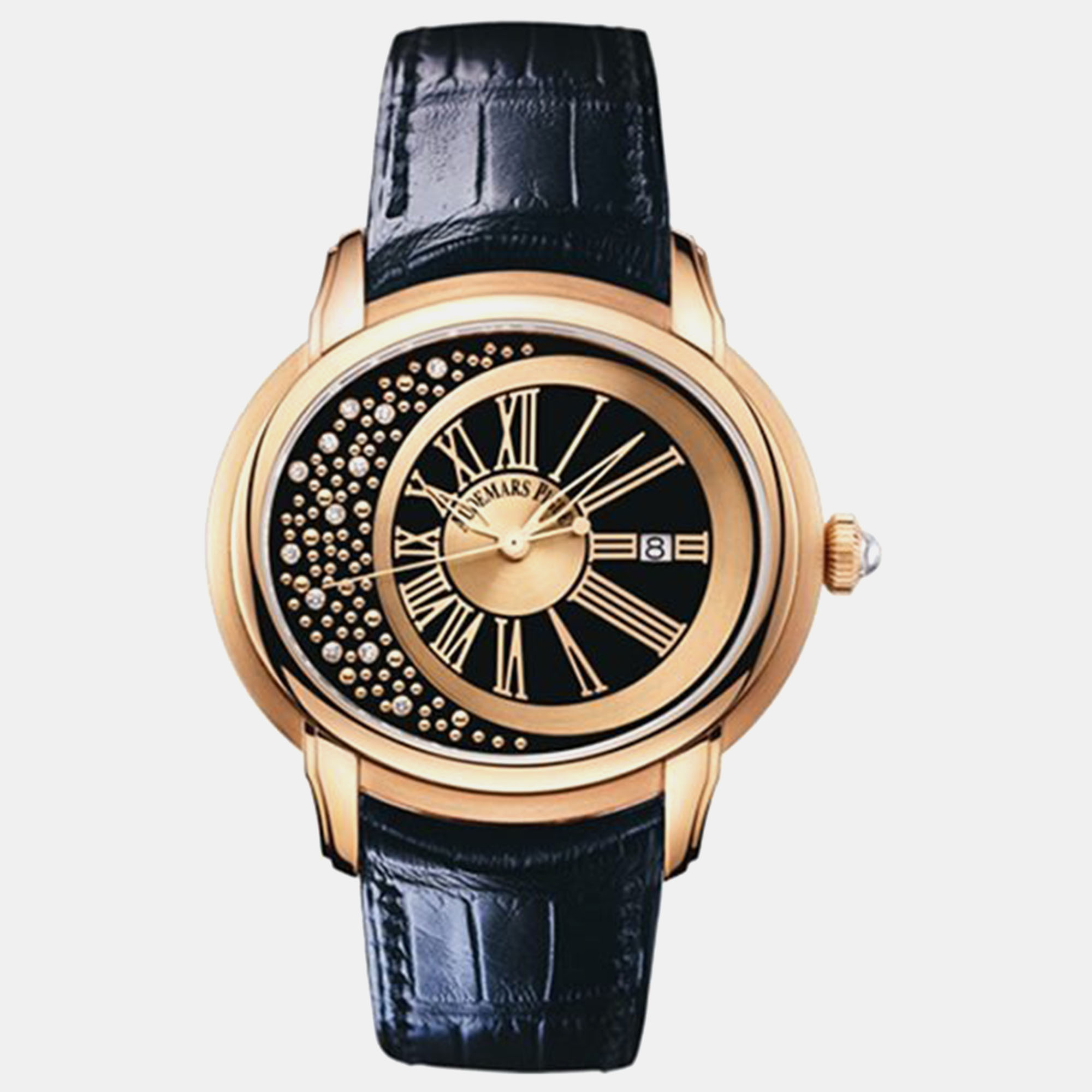 

Audemars Piguet Millenary 15331OR.OO.D002CR.01 Automatic Black 18k Rose Gold Men's Wristwatch 45 mm