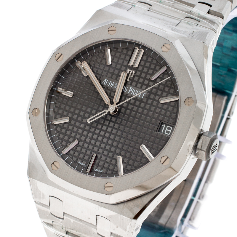 

Audemars Piguet Grey Stainless Steel Royal Oak Grande Tapisserie, Silver