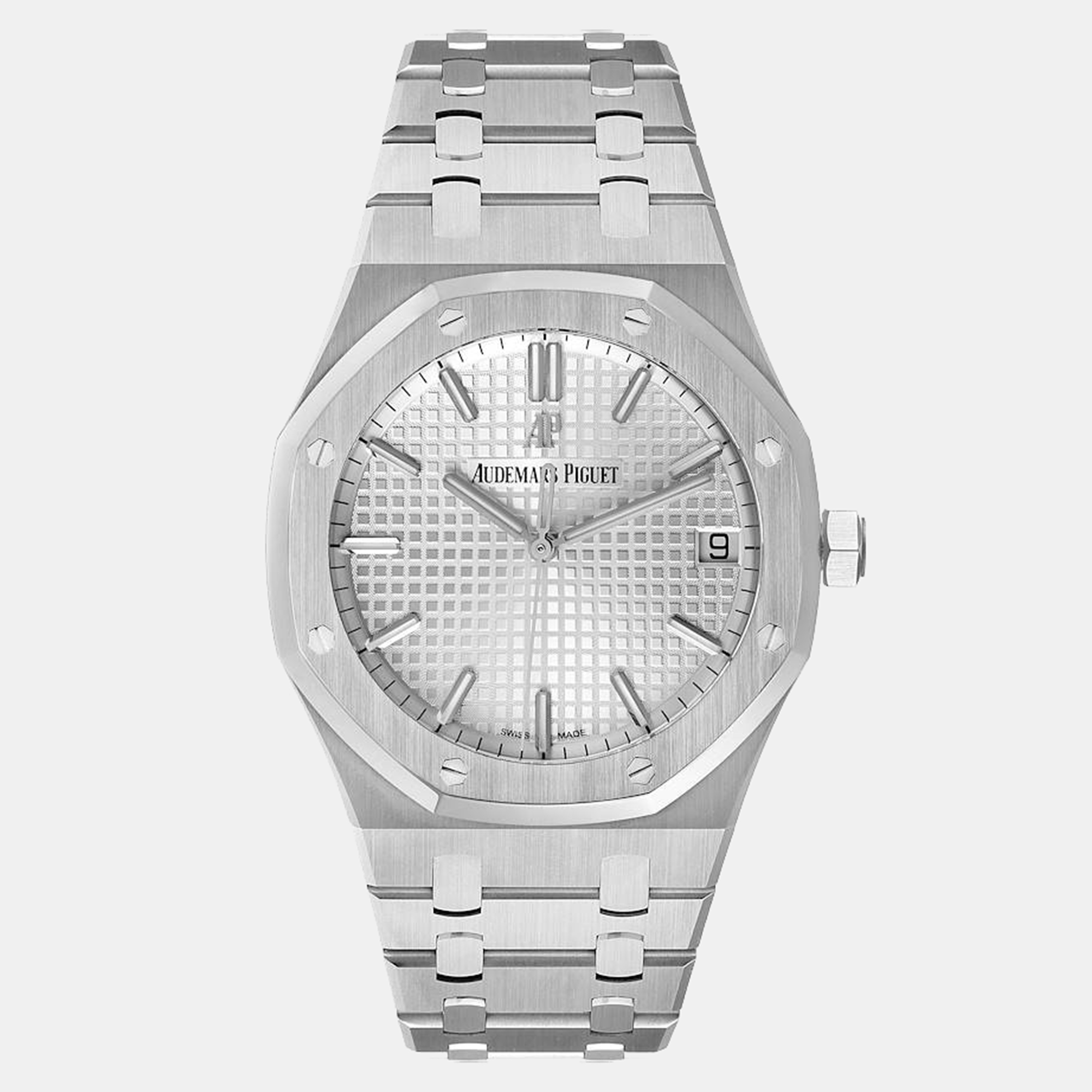 Pre-owned Audemars Piguet Silver Stainless Steel Royal Oak 15500st Men's Wristwatch 41 Mm