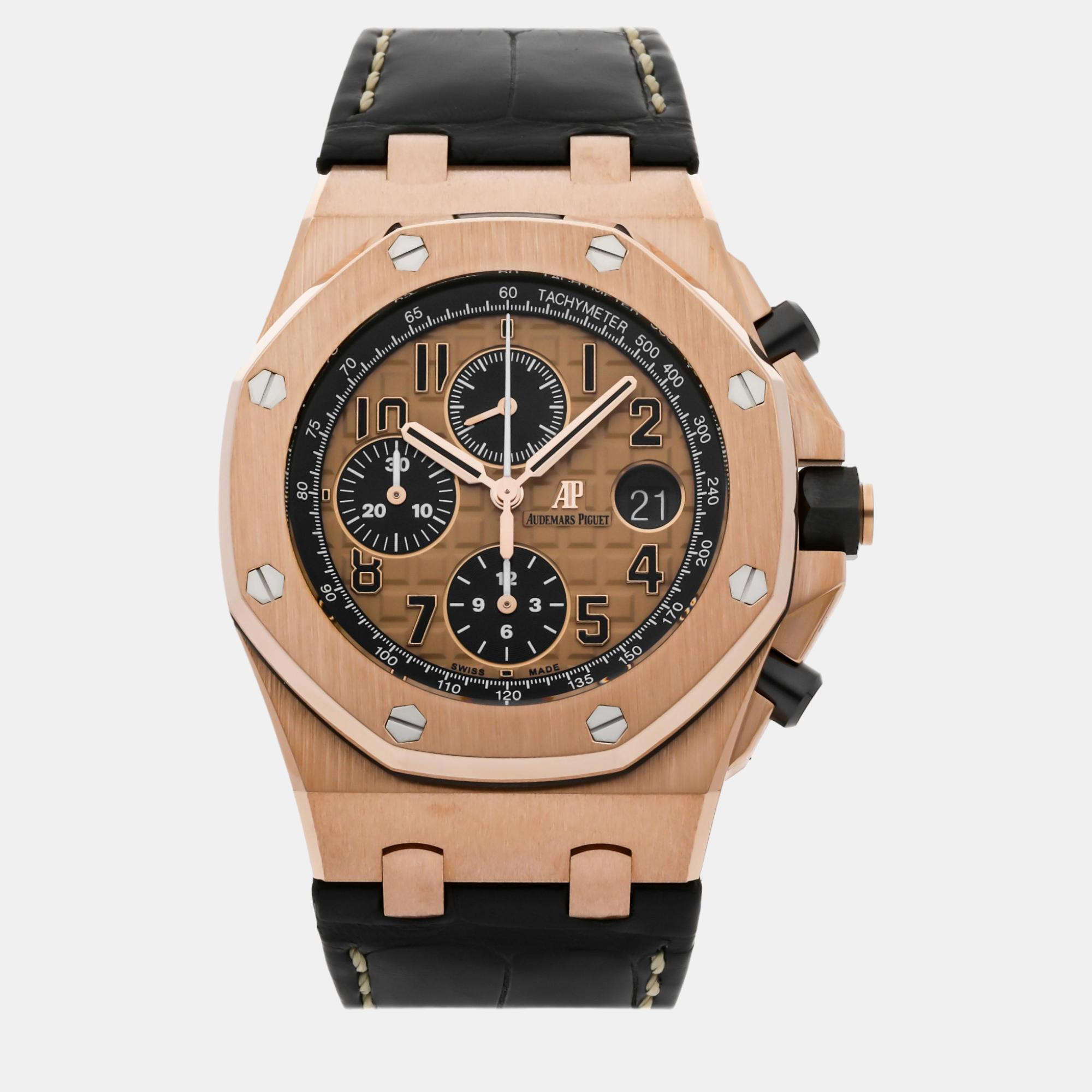 

Audemars Piguet Pink 18k Rose Gold Royal Oak Offshore 26470OR.OO.A002CR.01 Automatic Men's Wristwatch 42 mm