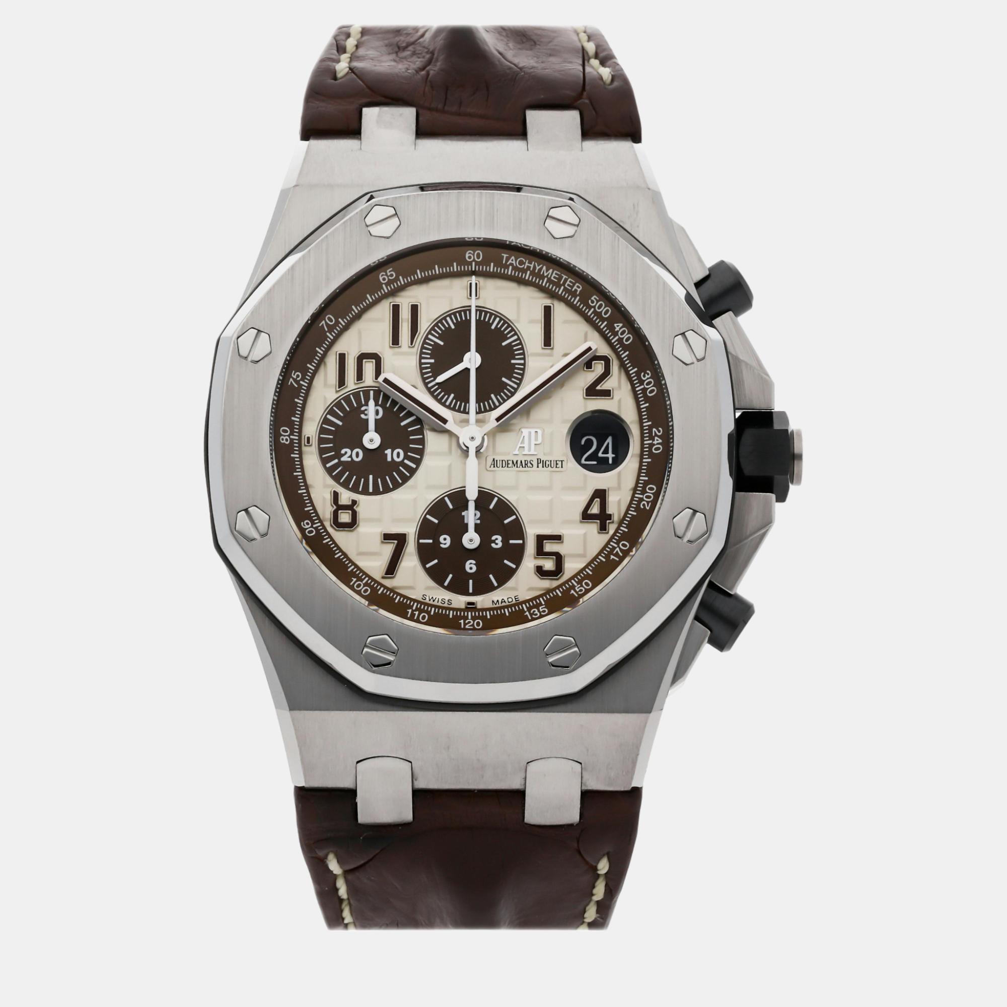 

Audemars Piguet Ivory Stainless Steel Royal Oak Offshore 26470ST.OO.A801CR.01 Automatic Men's Wristwatch 42 mm, White