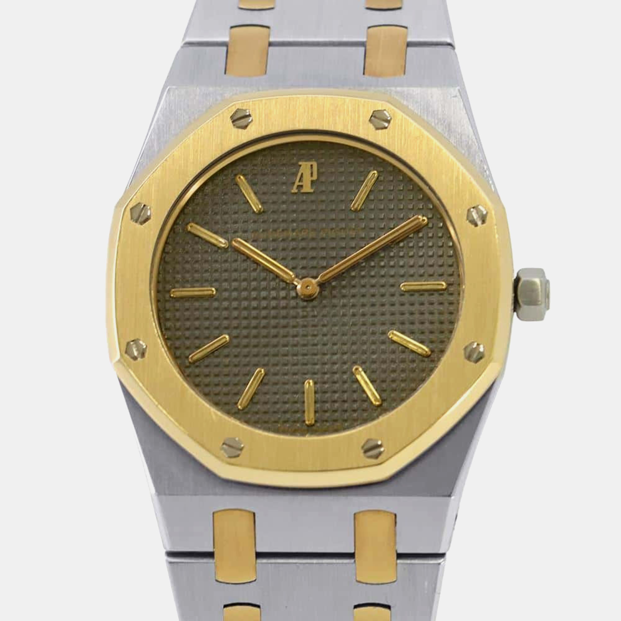 

Audemars Piguet Grey 18k Yellow Gold Stainless Steel Royal Oak 56143SA Quartz Men's Wristwatch 33 mm