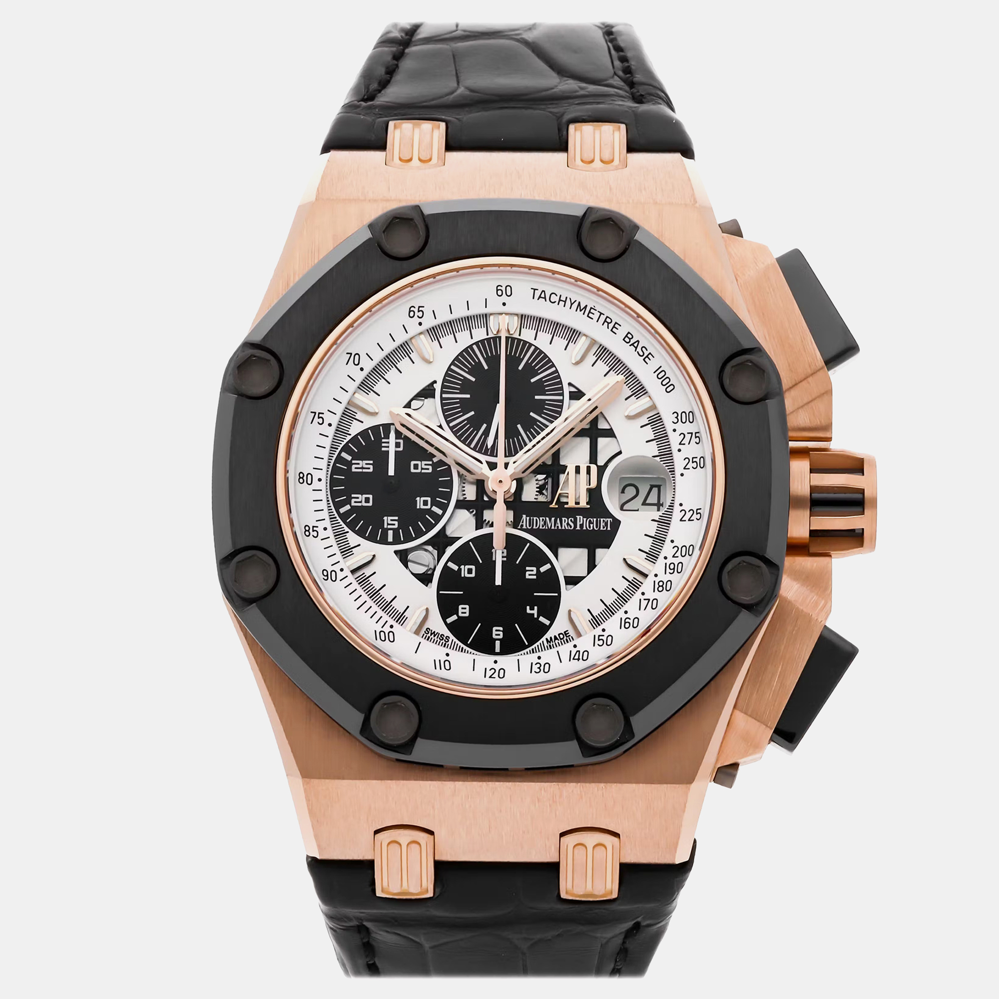 

Audemars Piguet White 18k Rose Gold Royal Oak Offshore 26078RO.OO.D002CR.01 Automatic Men's Wristwatch 44 mm