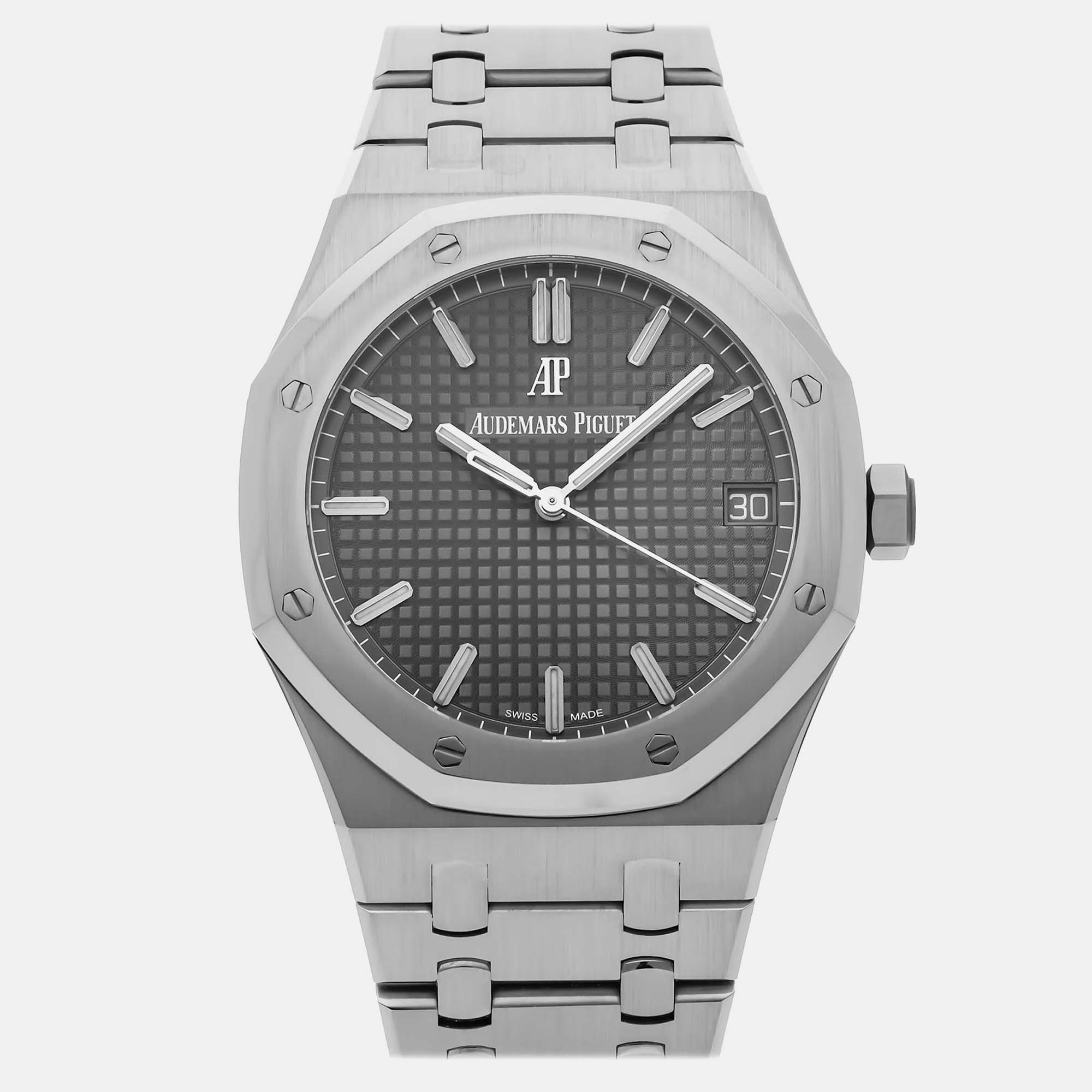 

Audemars Piguet Grey Stainless Steel Royal Oak Automatic Men's Wristwatch 41 mm