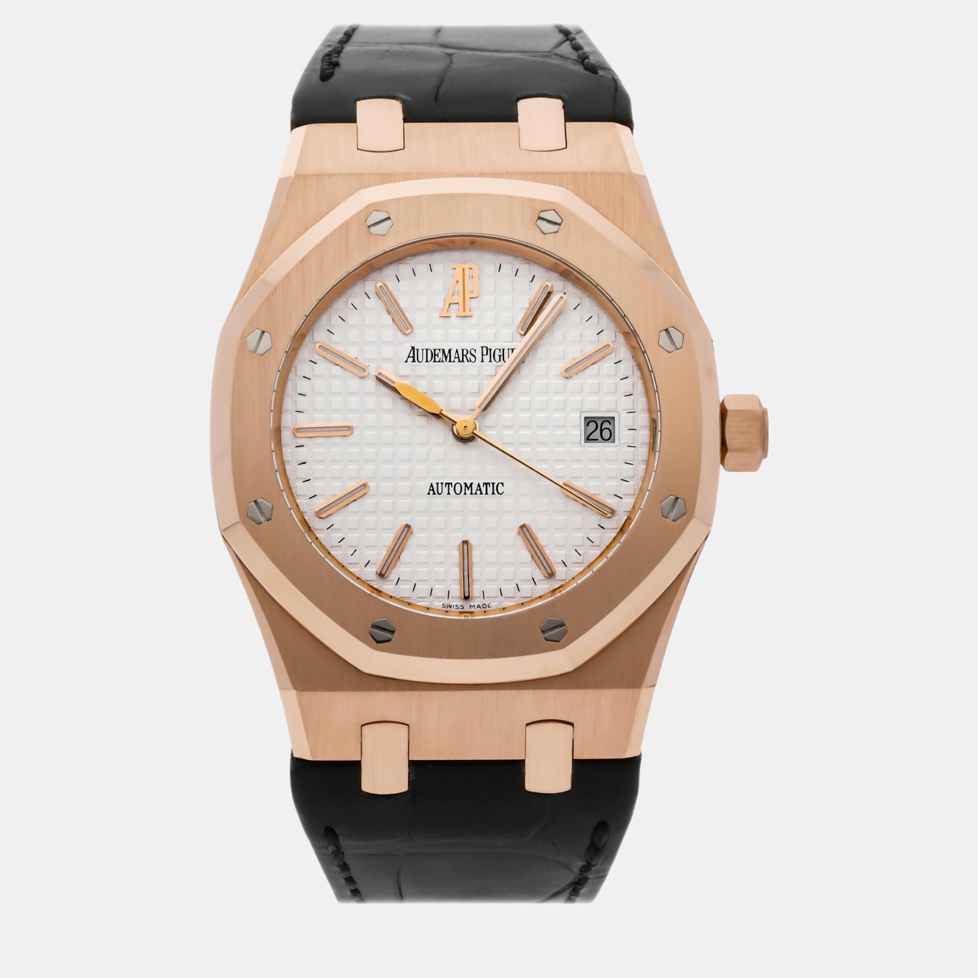 

Audemars Piguet Silver 18k Rose Gold Royal Oak 15300OR.OO.D088CR.02 Automatic Men's Wristwatch 39 mm