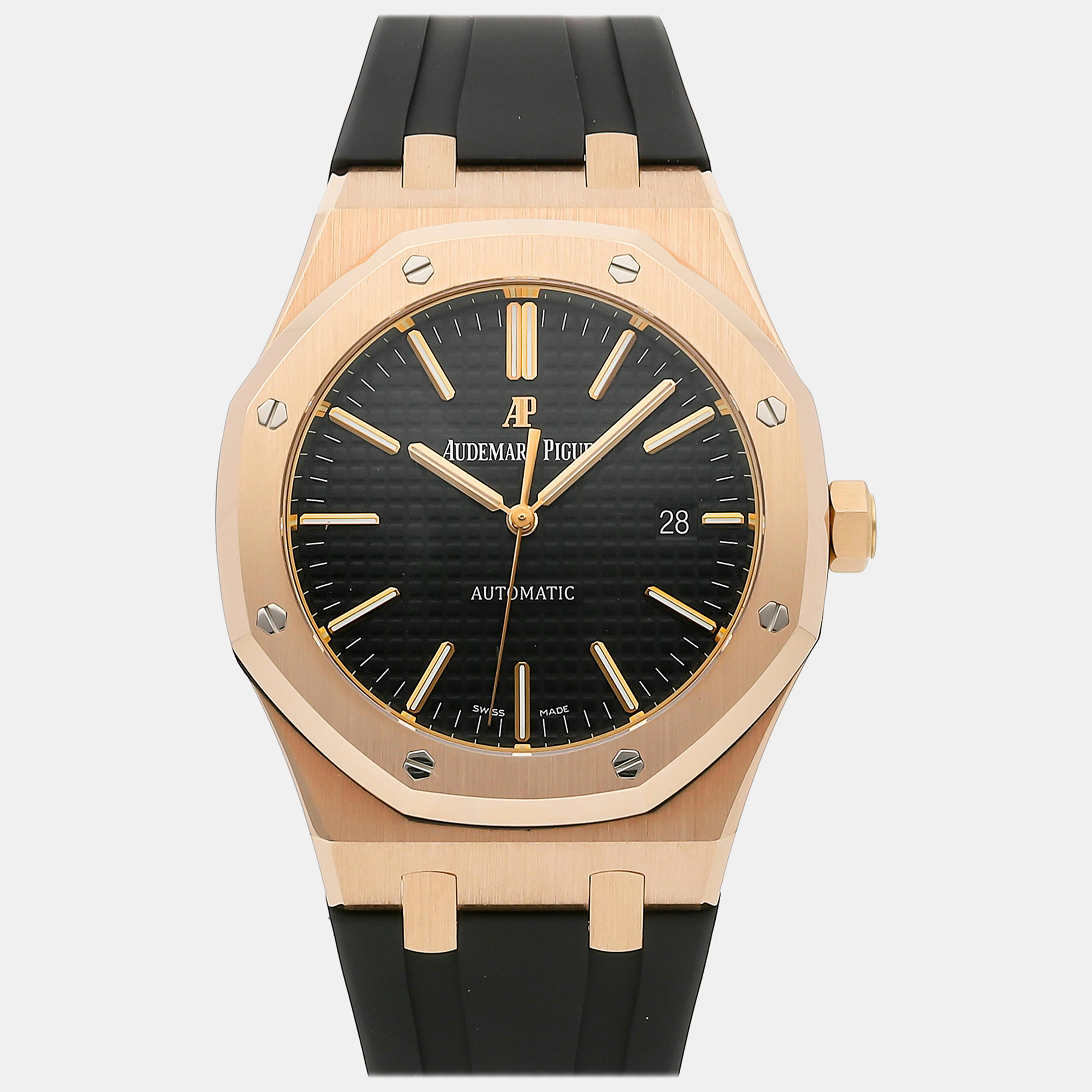 

Audemars Piguet Black 18k Rose Gold Royal Oak 15400OR.OO.D002CR.01 Automatic Men's Wristwatch 41 mm