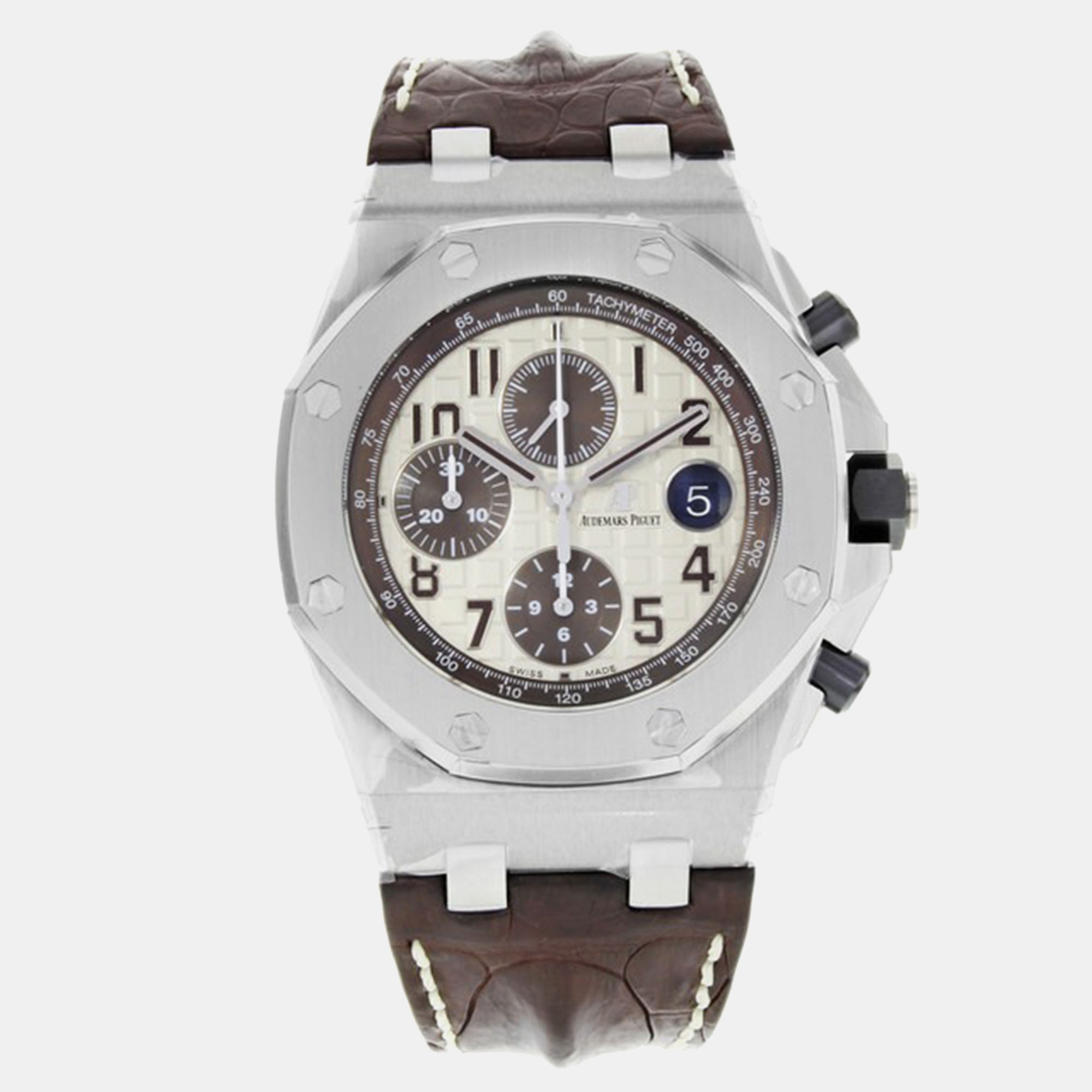 

Audemars Piguet Ivory Stainless Steel Royal Oak Offshore 26470st.oo.a801cr.01 Automatic Men's Wristwatch 42 mm, White