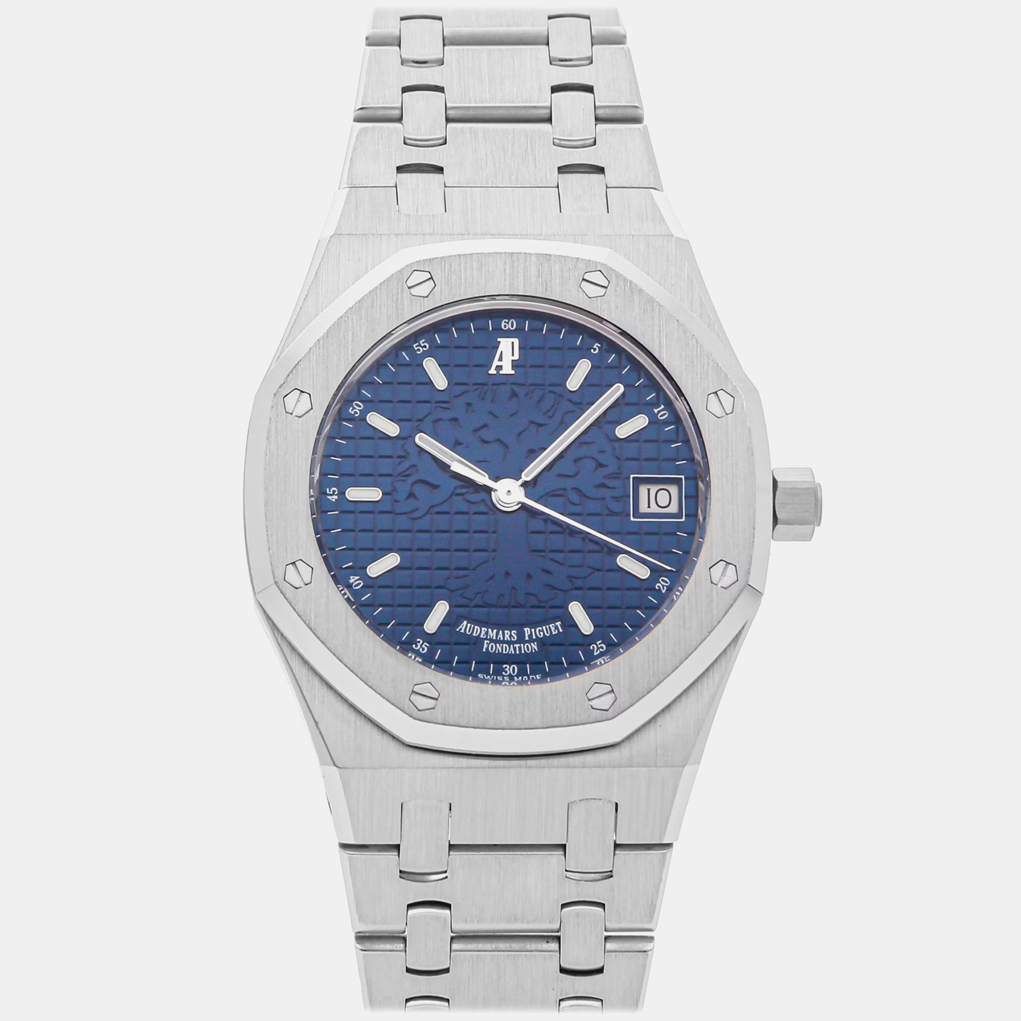 

Pre-Owned Audemars Piguet Royal Oak Foundation "Time for the Trees" Limited Edition 15100ST.OO.0789ST.01, Blue