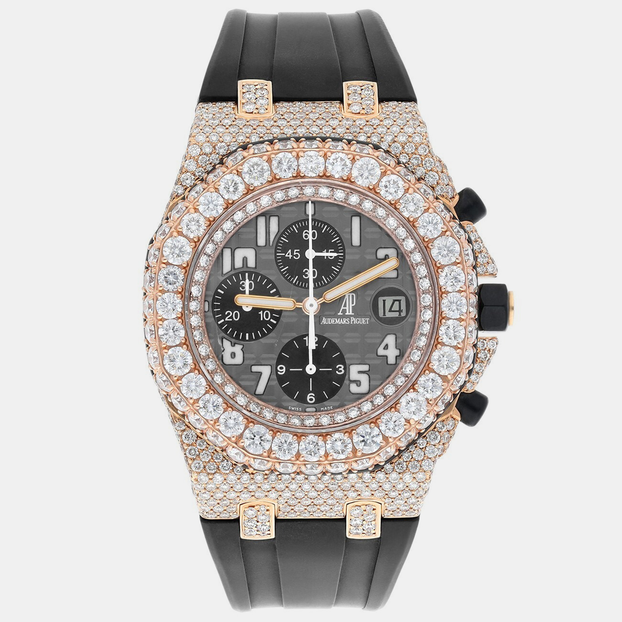 

Audemars Piguet Royal Oak Offshore 26470OR.OO.A125CR.01 Automatic Customized Grey 18k Rose Gold Men's Wristwatch 42 mm