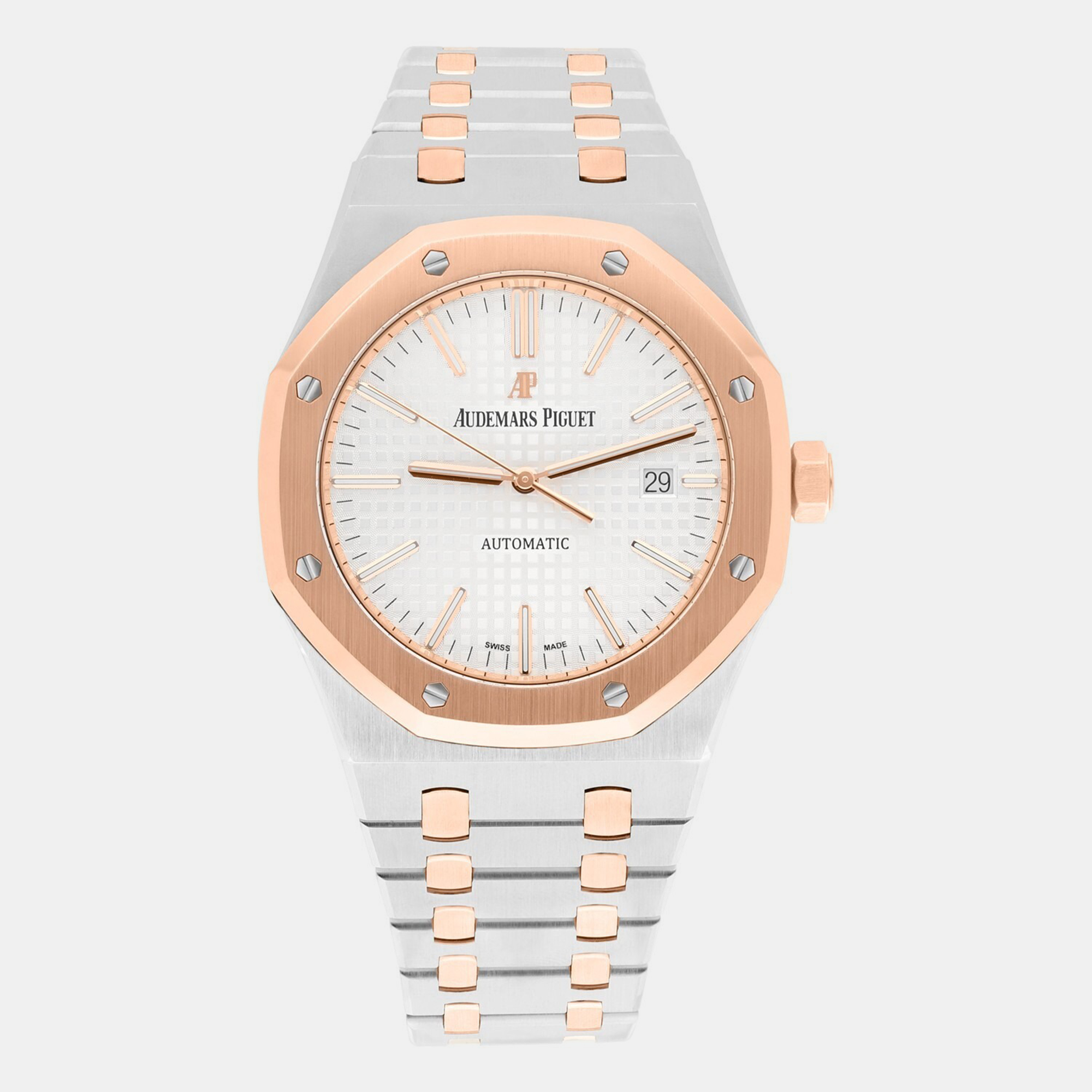 

Audemars Piguet Royal Oak 15400SR.OO.1220SR.01 Automatic Silver 18k Rose Gold Stainless Steel Men's Wristwatch 41 mm