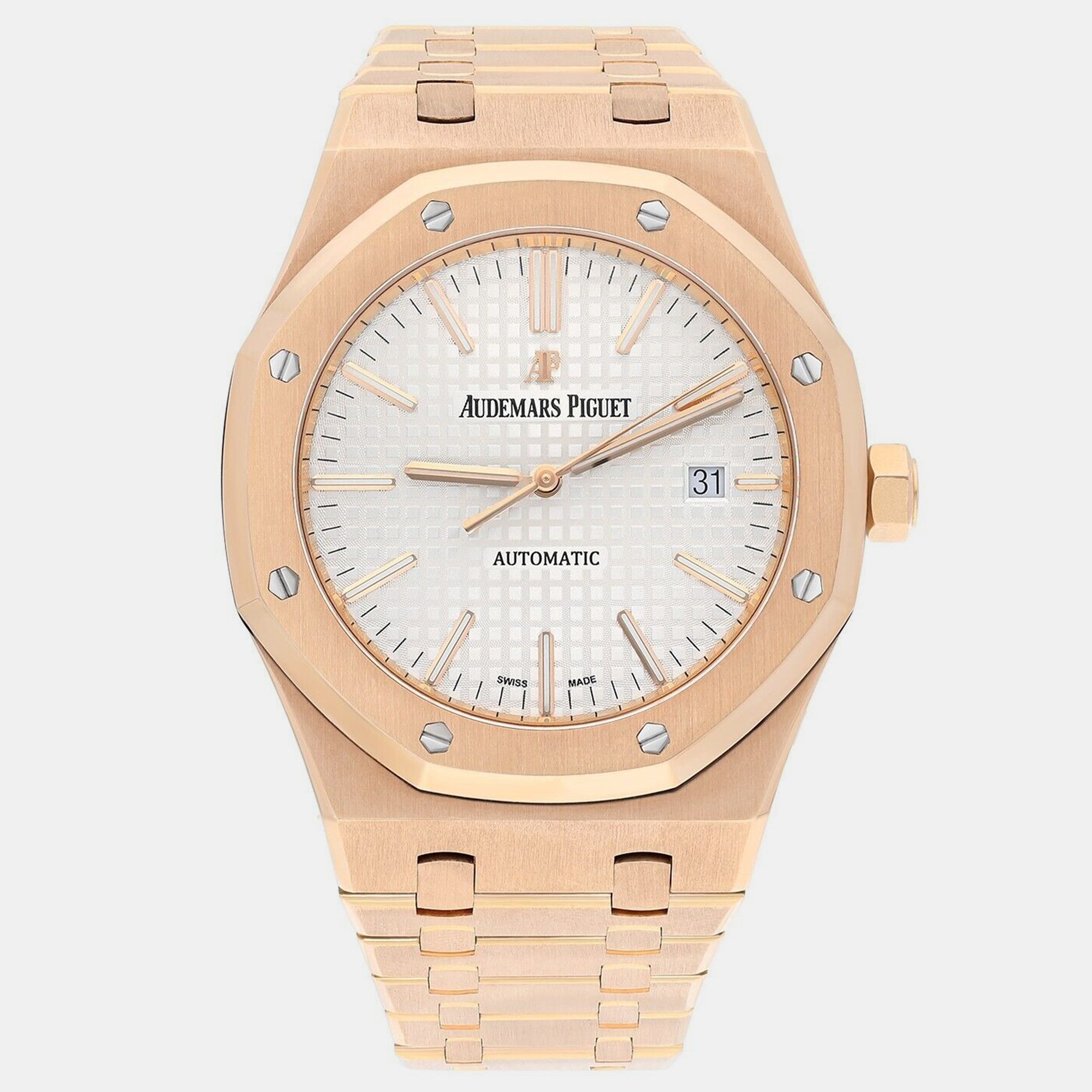

Audemars Piguet Royal Oak 15400OR.OO.1220OR.02 Automatic Silver 18k Rose Gold Men's Wristwatch 41 mm