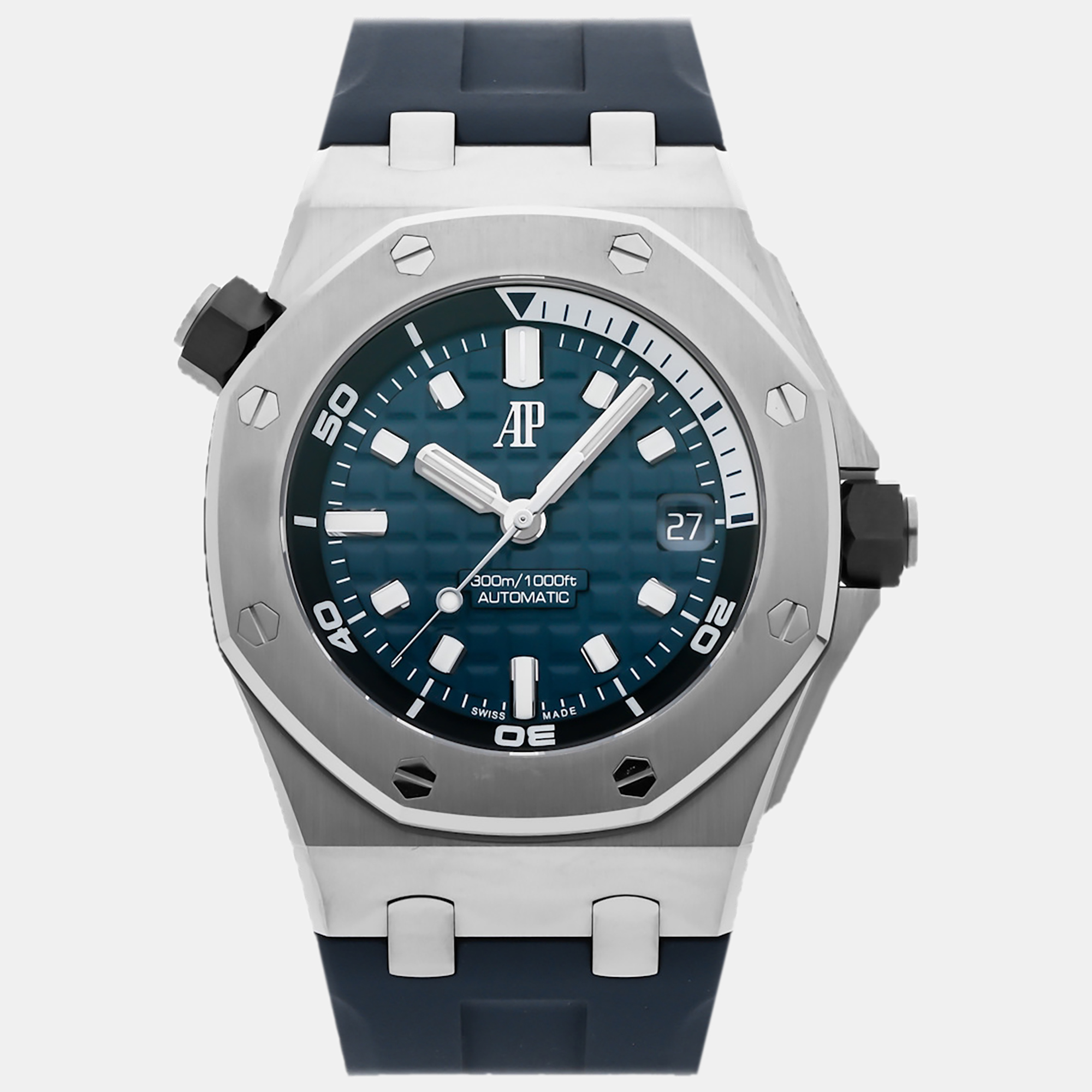 

Pre-Owned Audemars Piguet Royal Oak Offshore Diver 15720ST.OO.A027CA.01 Blue Automatic Stainless Steel Men's Wristwatch 42 MM