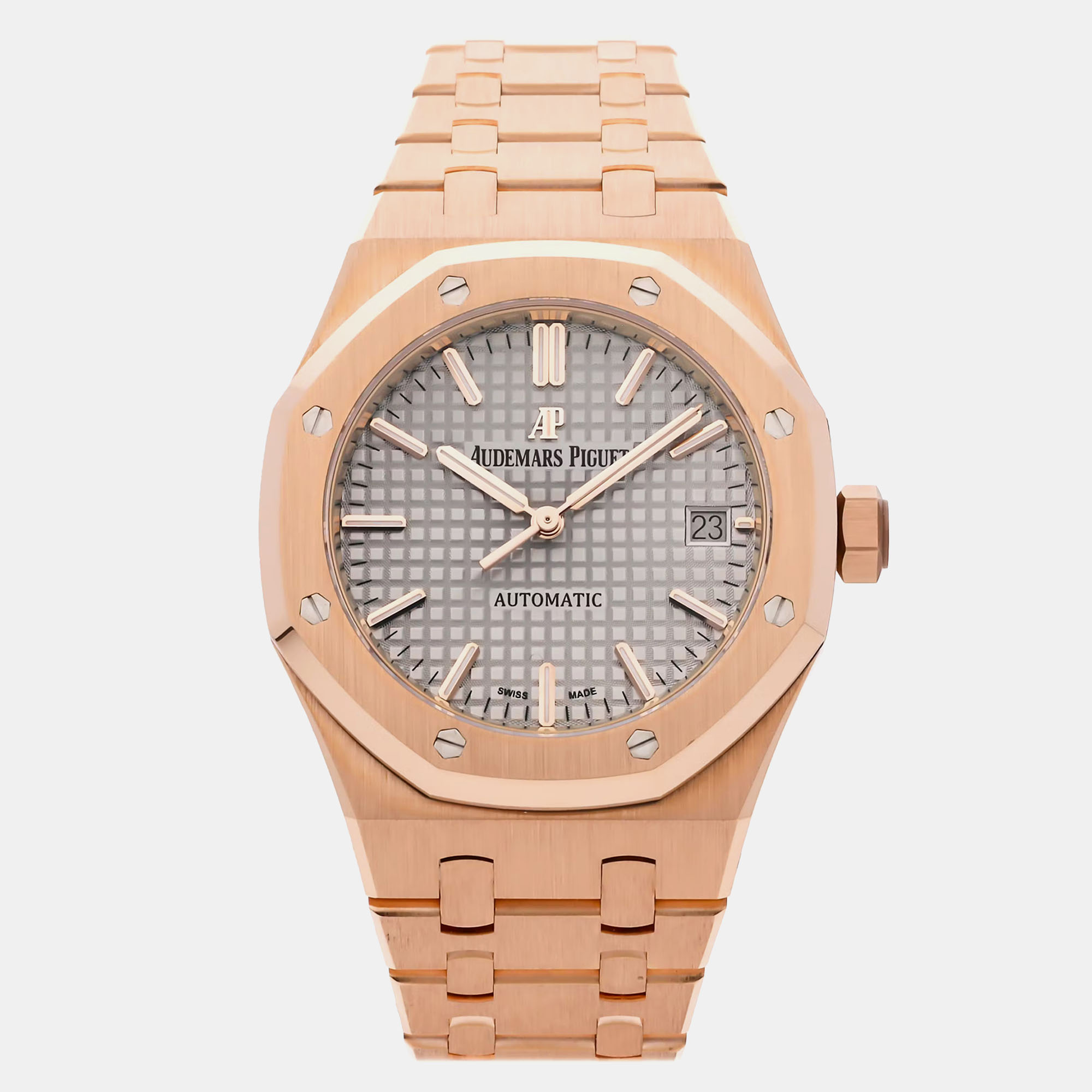 Pre-owned Audemars Piguet Royal Oak 15450or.oo.1256or.01 In Gray