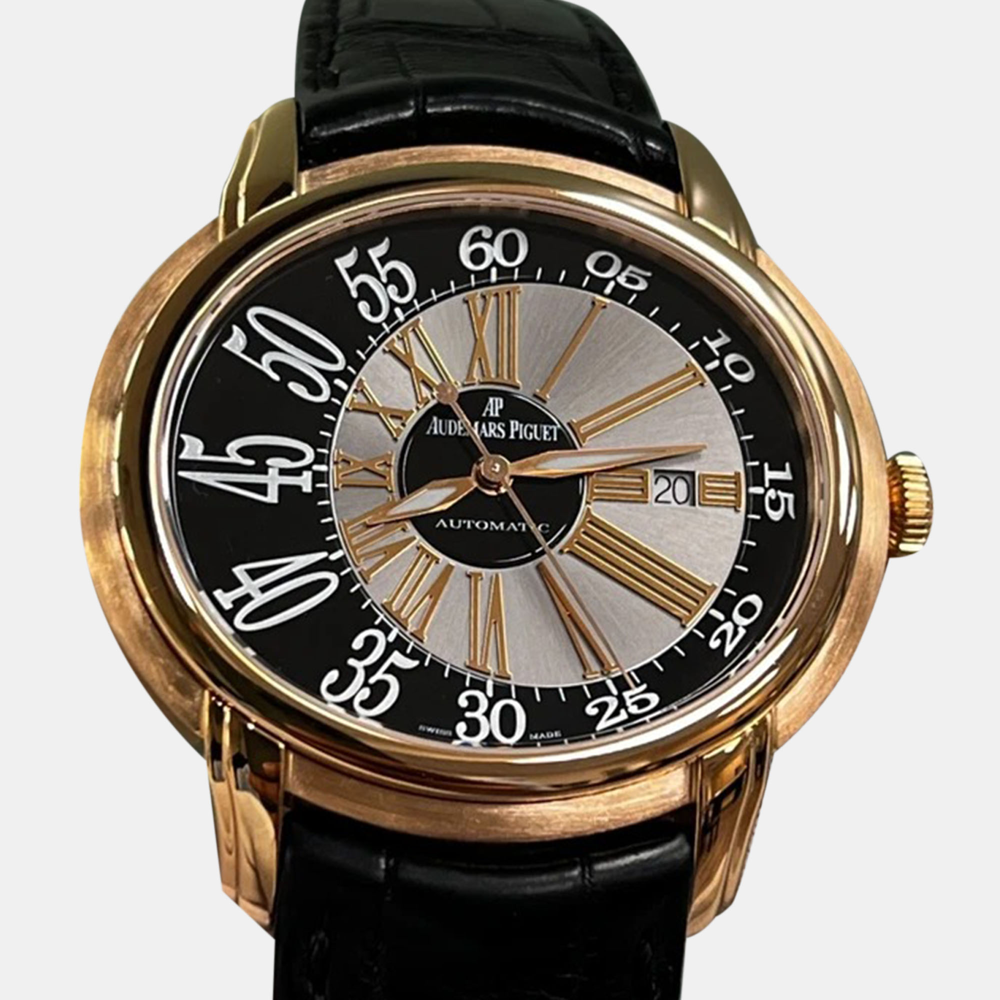 

Audemars Piguet Millenary 15320OR.OO.D002CR.01 Automatic Silver 18K Rose Gold Men's Wristwatch 45 mm, Black