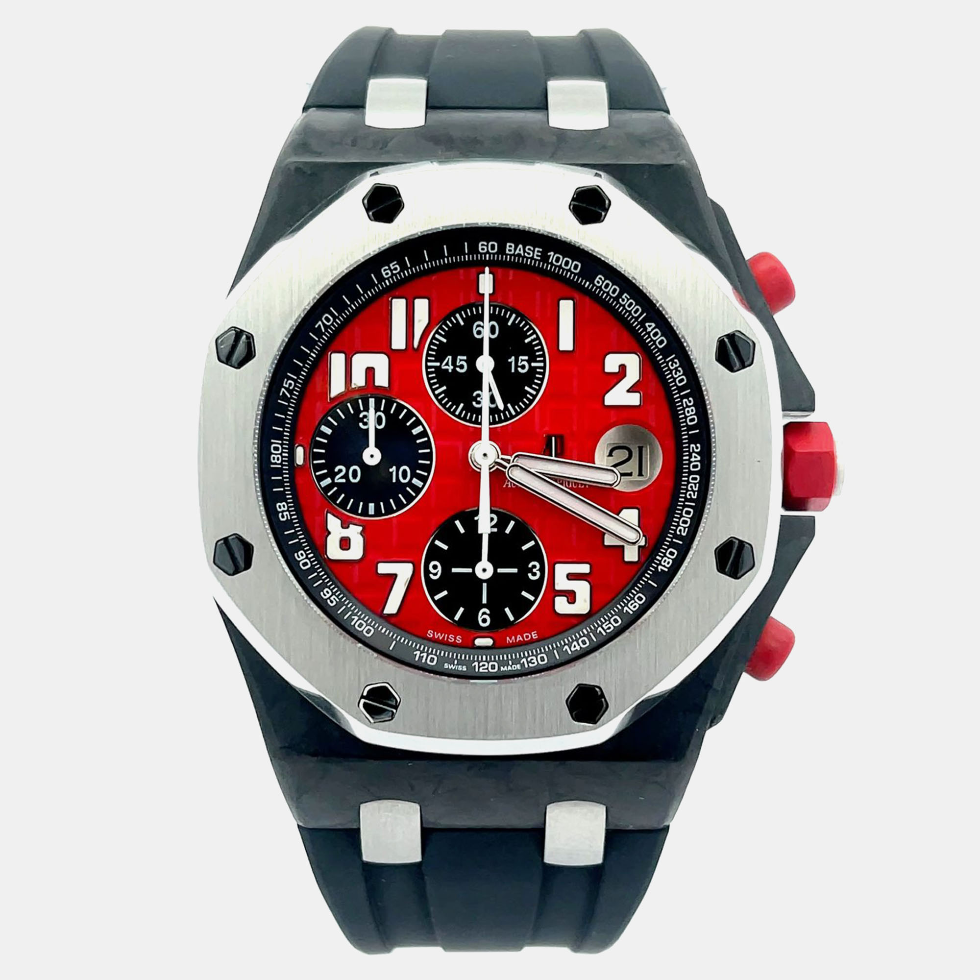 

Audemars Piguet Royal Oak Offshore Singapore Grand Prix 26190OS.OO.D003CU.01 Automatic Red Ceramic Stainless Steel Men’s Wristwatch 42 mm