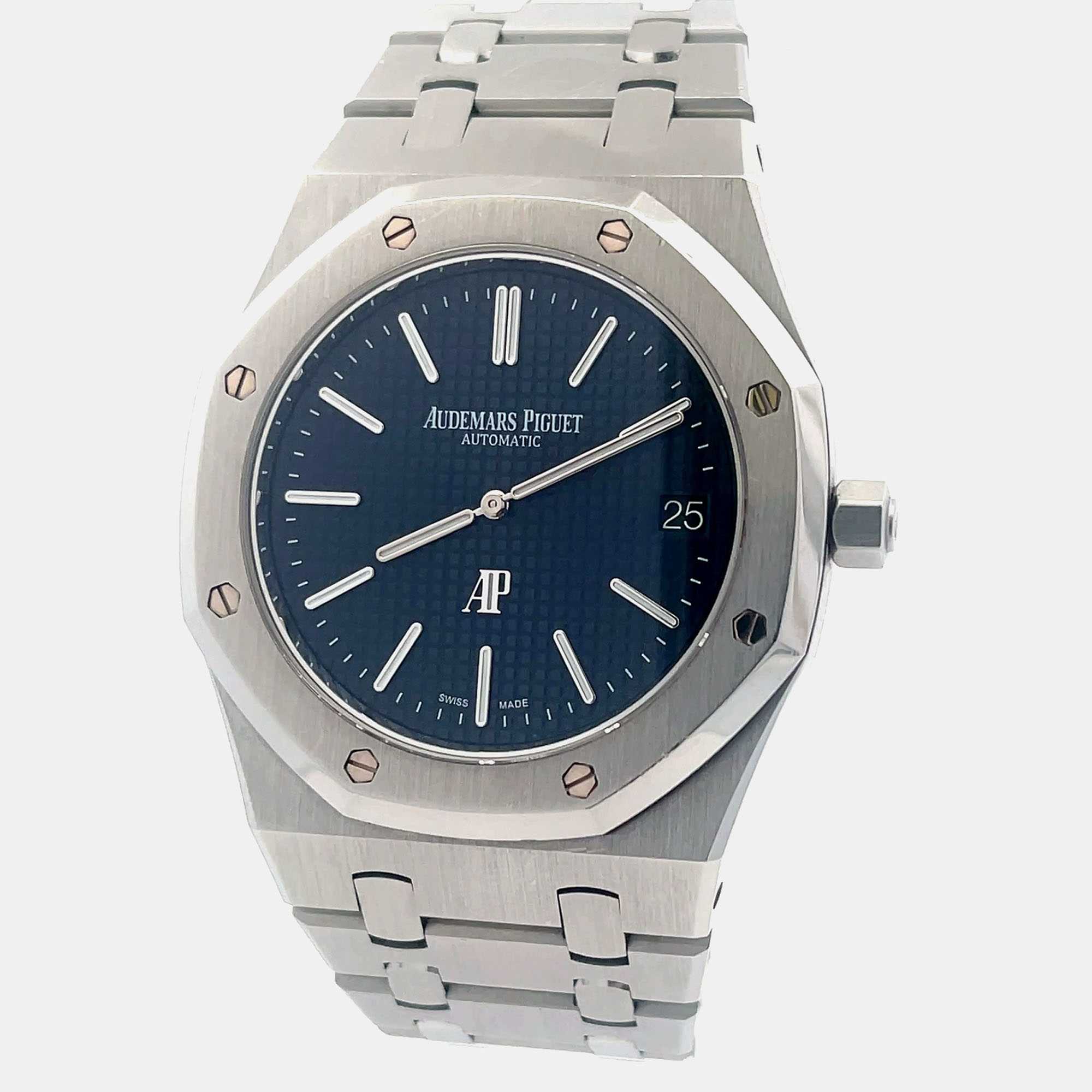 

Audemars Piguet Royal Oak “Jumbo” 15202ST.OO.1240ST.01 Automatic Blue Stainless Steel Men’s Wristwatch 39 mm