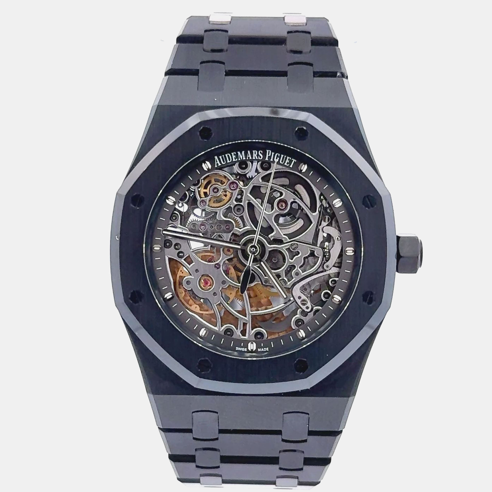 

Audemars Piguet Royal Oak 15305ST Automatic Skeleton Stainless Steel Men’s Wristwatch 39 mm, Transparent