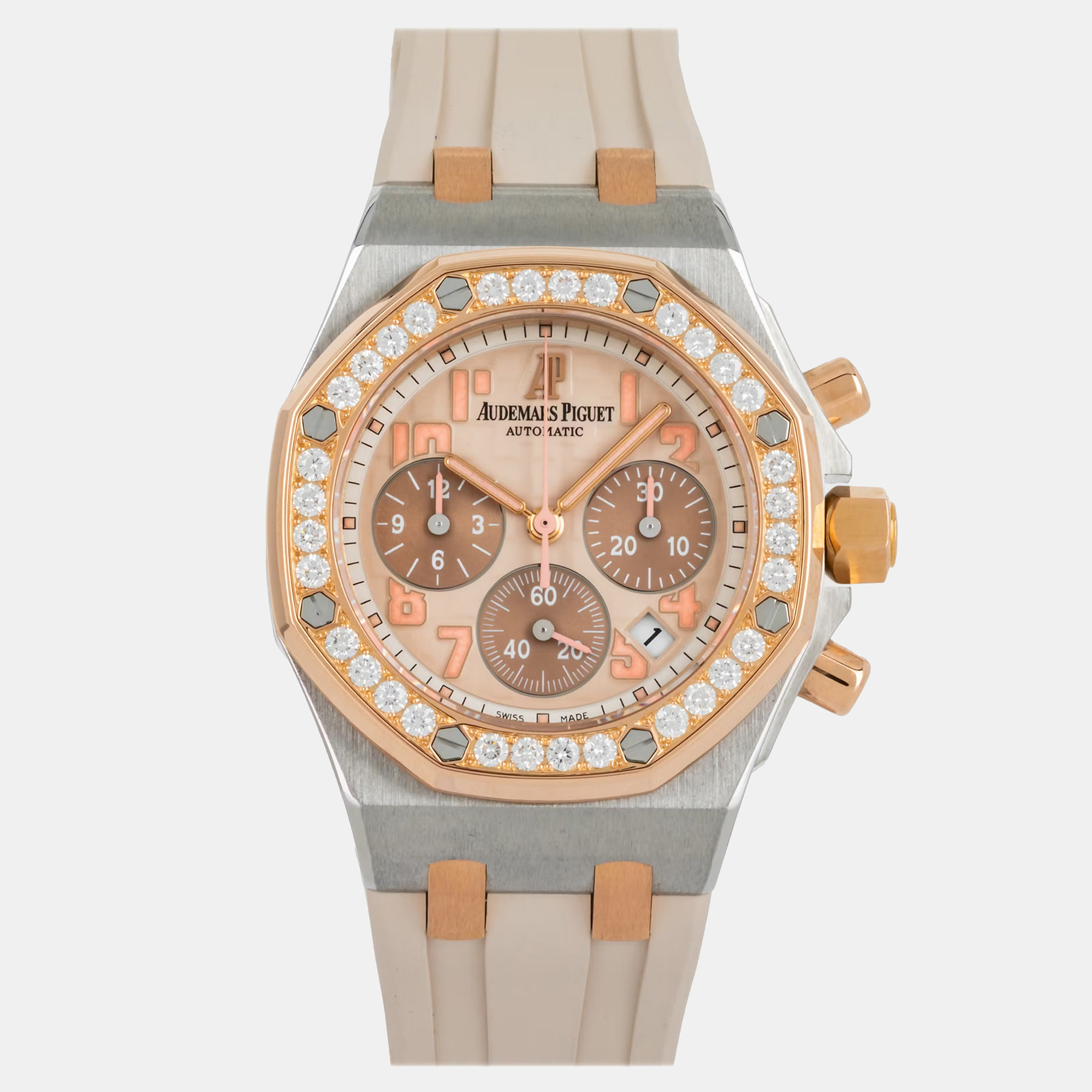 

Pre-Owned Audemars Piguet Royal Oak Offshore 26113SR.ZZ.D804CR.01 Automatic 37 mm, Beige