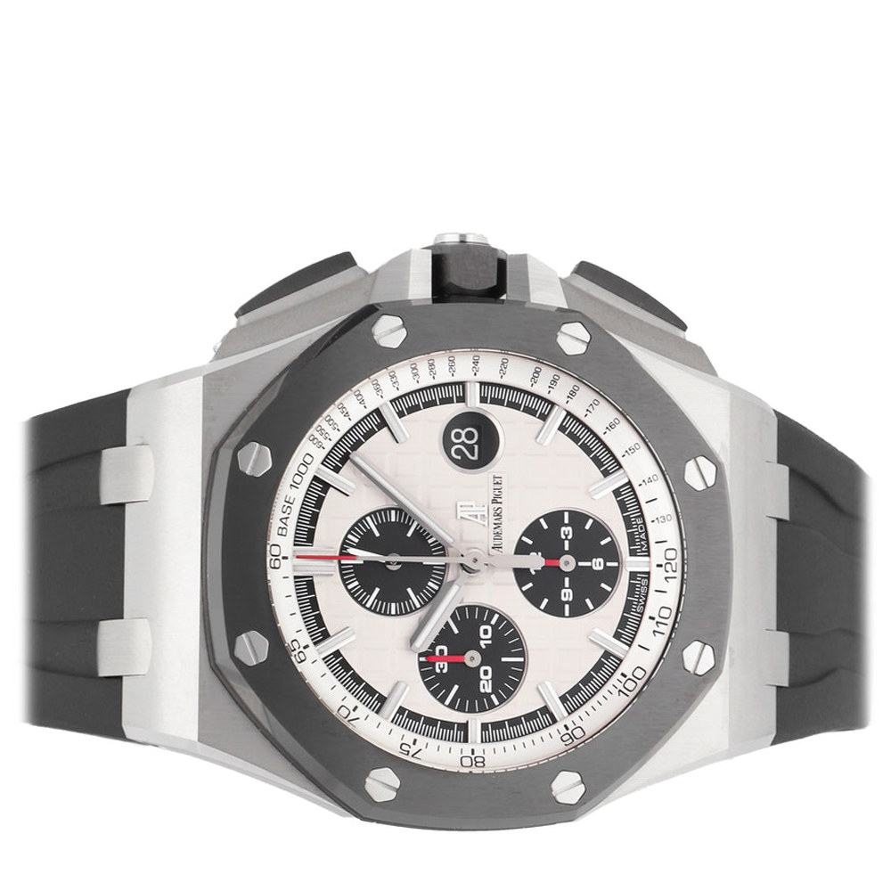 

Audemars Piguet White/Black Stainless Steel Royal Oak Offshore Chronograph, Silver