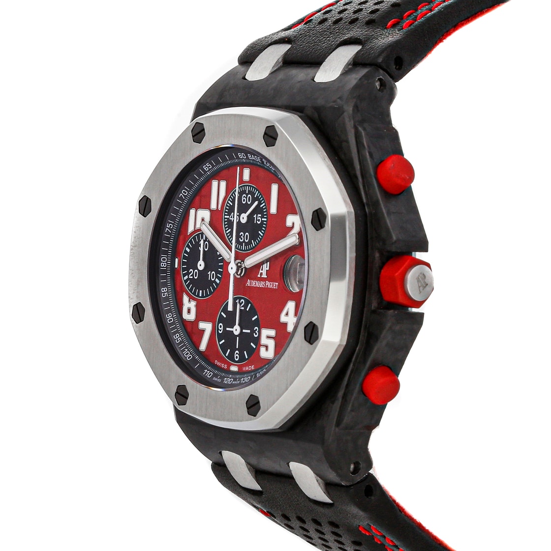 

Audemars Piguet Red Forged Carbon And Stainless Steel Royal Oak Offshore Chronograph Singapore Grand Prix